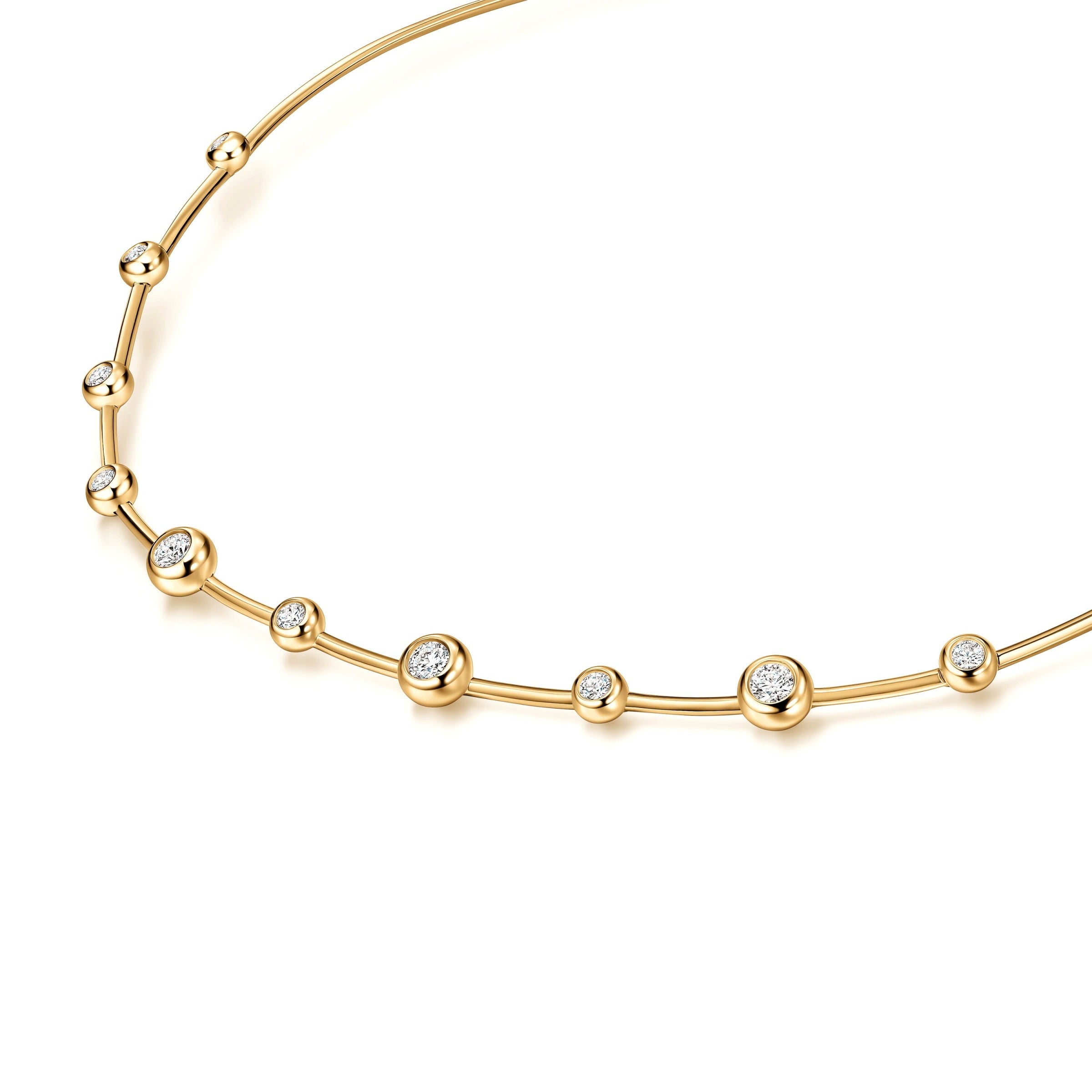 Video Thumbnail: Hearts on Fire Yellow Gold 15 5 Dream Floating Choker Necklace 1 - Hearts on Fire 18k Yellow Gold Dream Floating Choker Necklace 1.40ctw