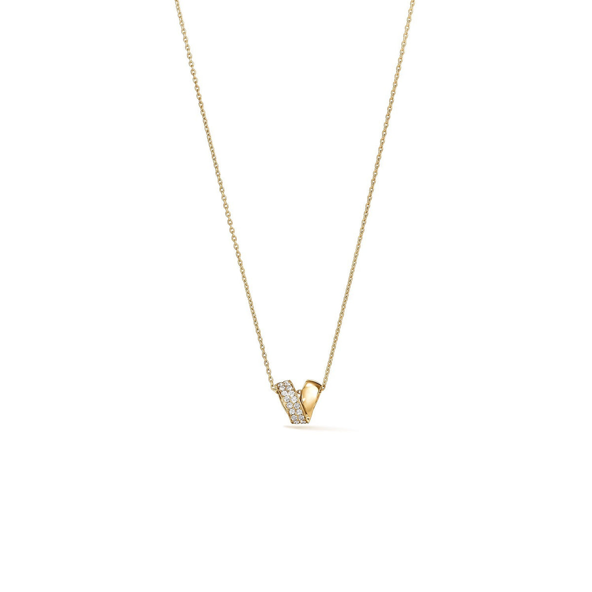 Hearts on Fire 18K Yellow Gold 17" INSIDE/OUT Rondel Diamond Pendant Necklace 0.10ctw