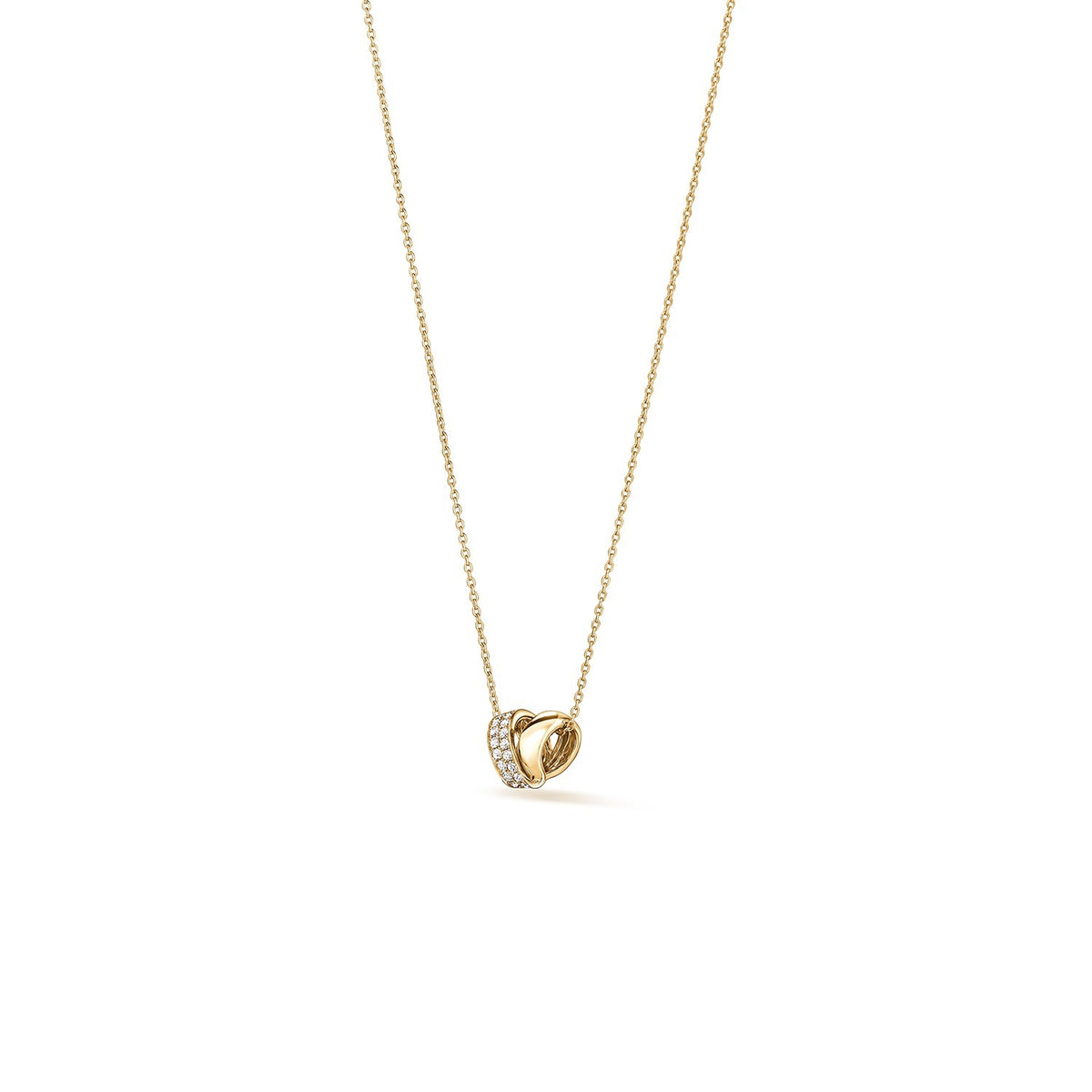 Hearts on Fire 18K Yellow Gold 17" INSIDE/OUT Rondel Diamond Pendant Necklace 0.10ctw