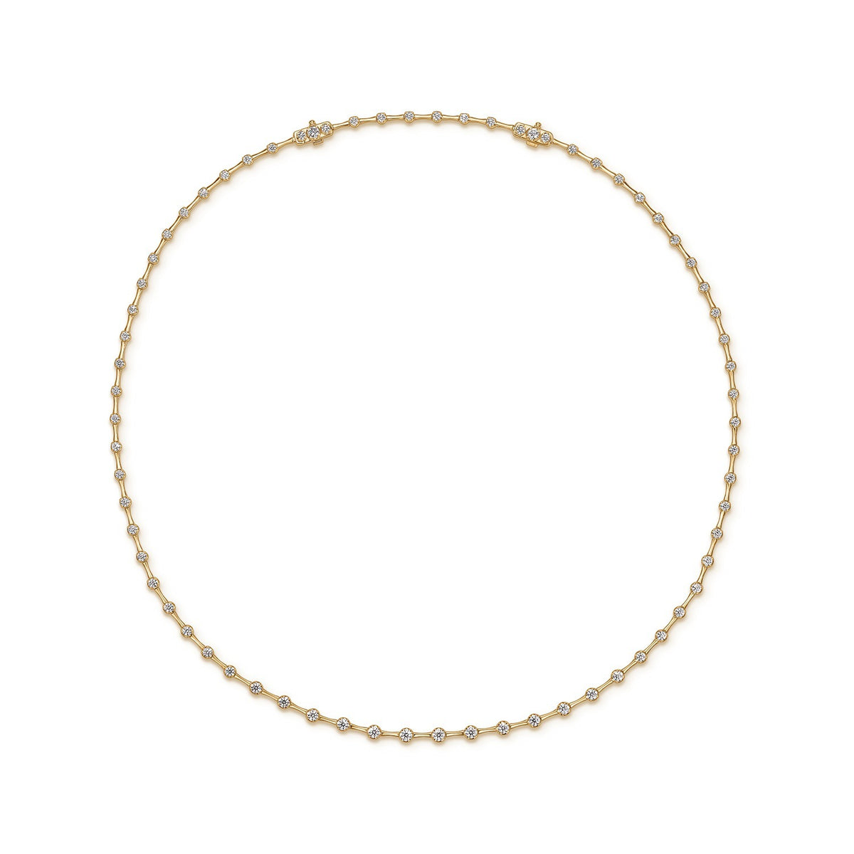 Hearts on Fire 18K Yellow Gold 18" Cascade Diamond Station Line Necklace 2.60ctw