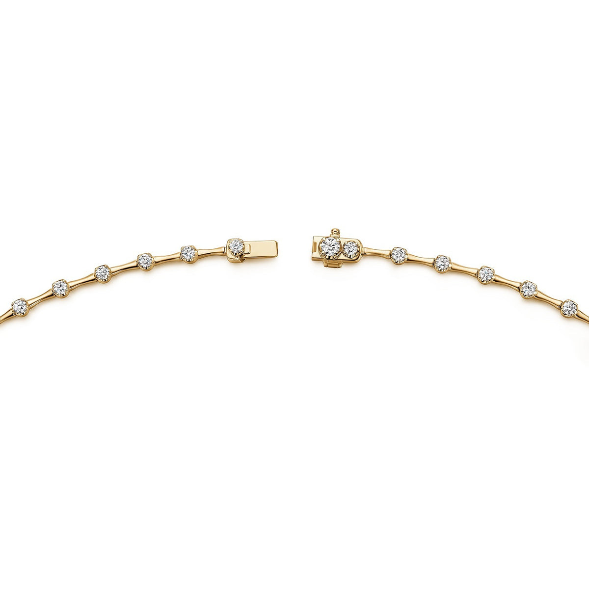 Video Thumbnail: Hearts on Fire Yellow Gold 18 Cascade Diamond Station Line Necklace 2 - Hearts on Fire 18k Yellow Gold 18" Cascade Diamond Station Line Neckla