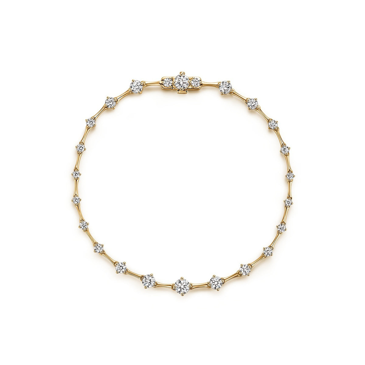 Hearts on Fire 18K Yellow Gold 6.5" Cascade Diamond Station Tennis Bracelet 1.50ctw