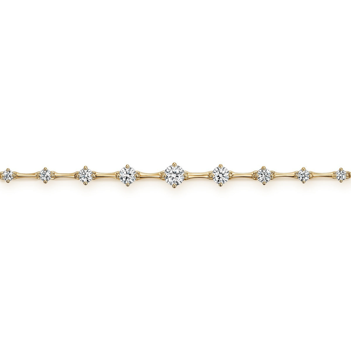 Video Thumbnail: Hearts on Fire Yellow Gold 6 5 Cascade Diamond Station Tennis Bracelet 1 - Hearts on Fire 18k Yellow Gold 6.5" Cascade Diamond Station Tennis Bra