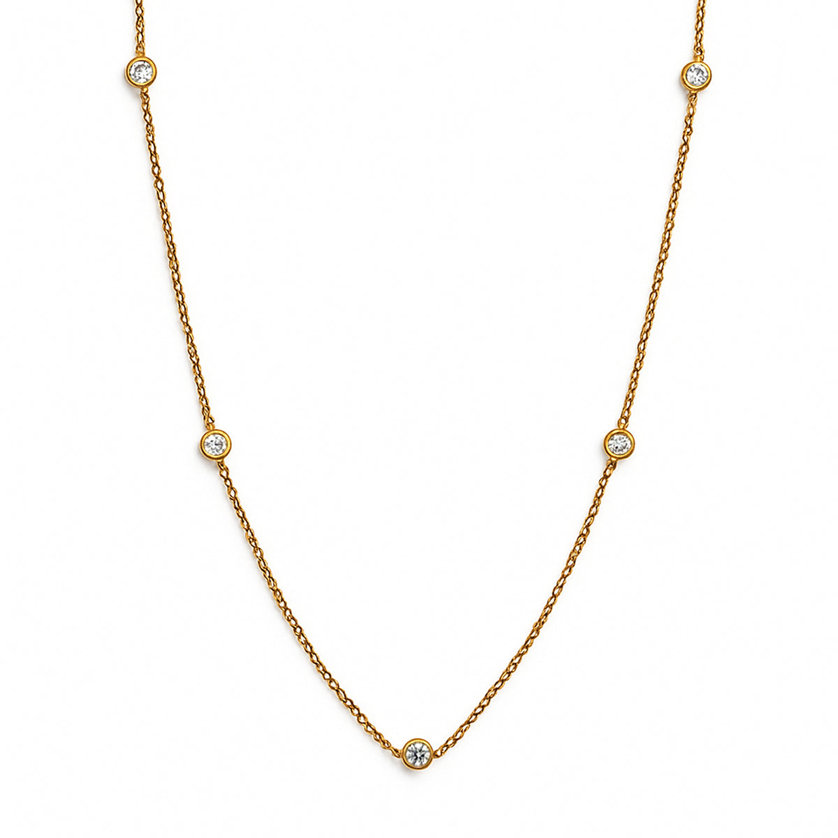 Video Thumbnail: Hearts on Fire Yellow Gold Bezel Diamond Necklace 1 - Hearts on Fire 18k Yellow Gold Bezel Diamond Necklace 1.05ctw