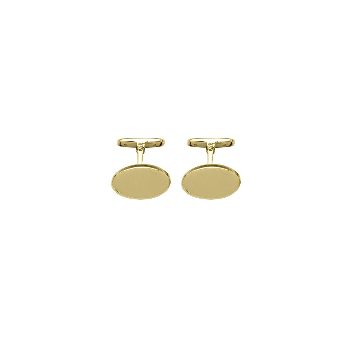 Howard 10K Yellow Gold Engravable Oval Cufflinks