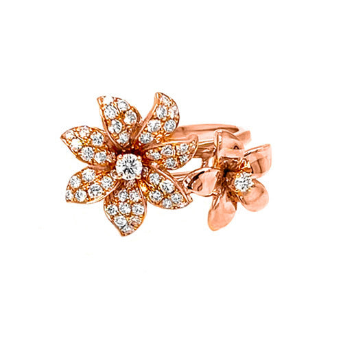 Howard 14K Rose Gold Diamond Flower Style Ring 0.52CTW