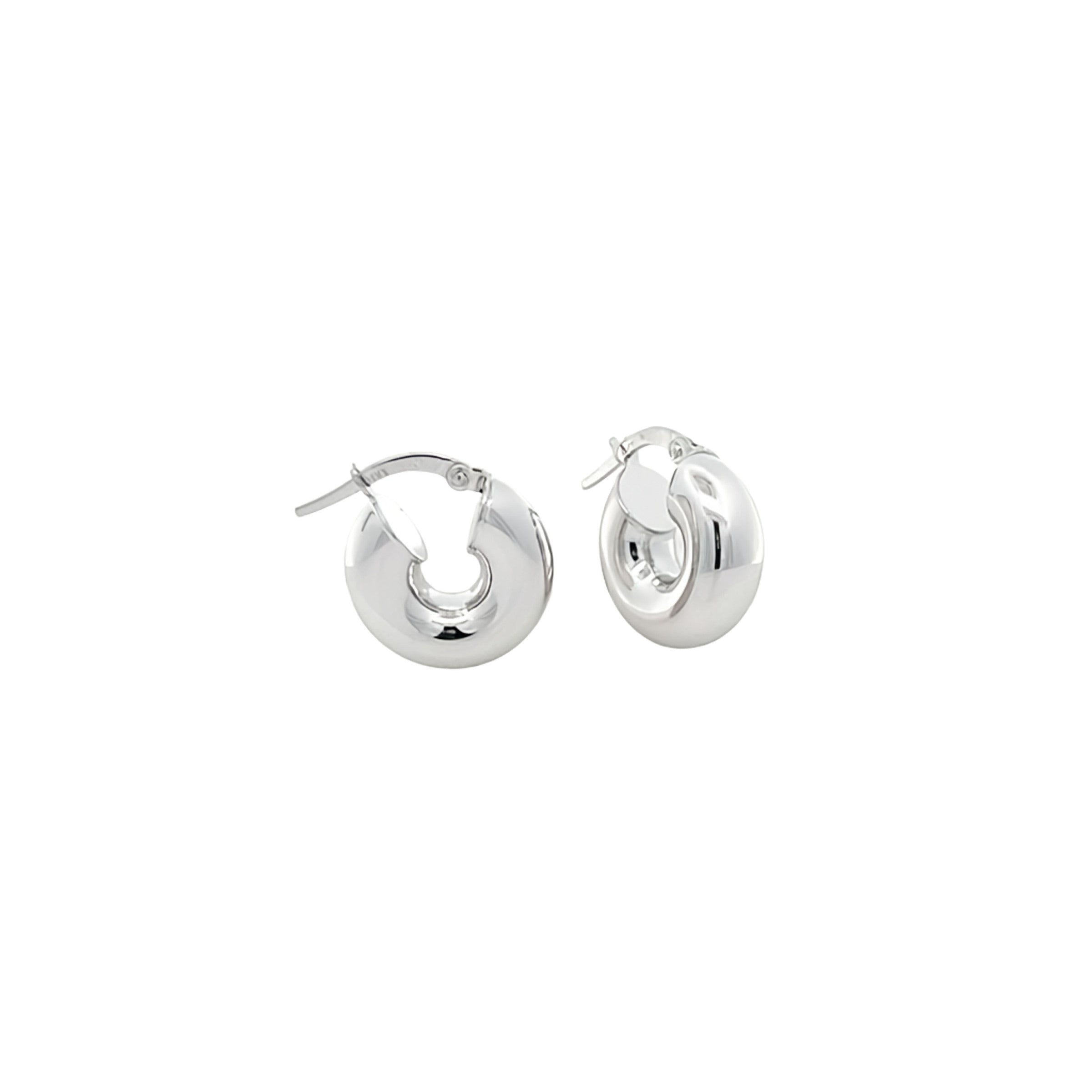 Video Thumbnail: Howard White Gold Domed Huggie Earrings 4523 - Howard 14k White Gold Domed Huggie Earrings