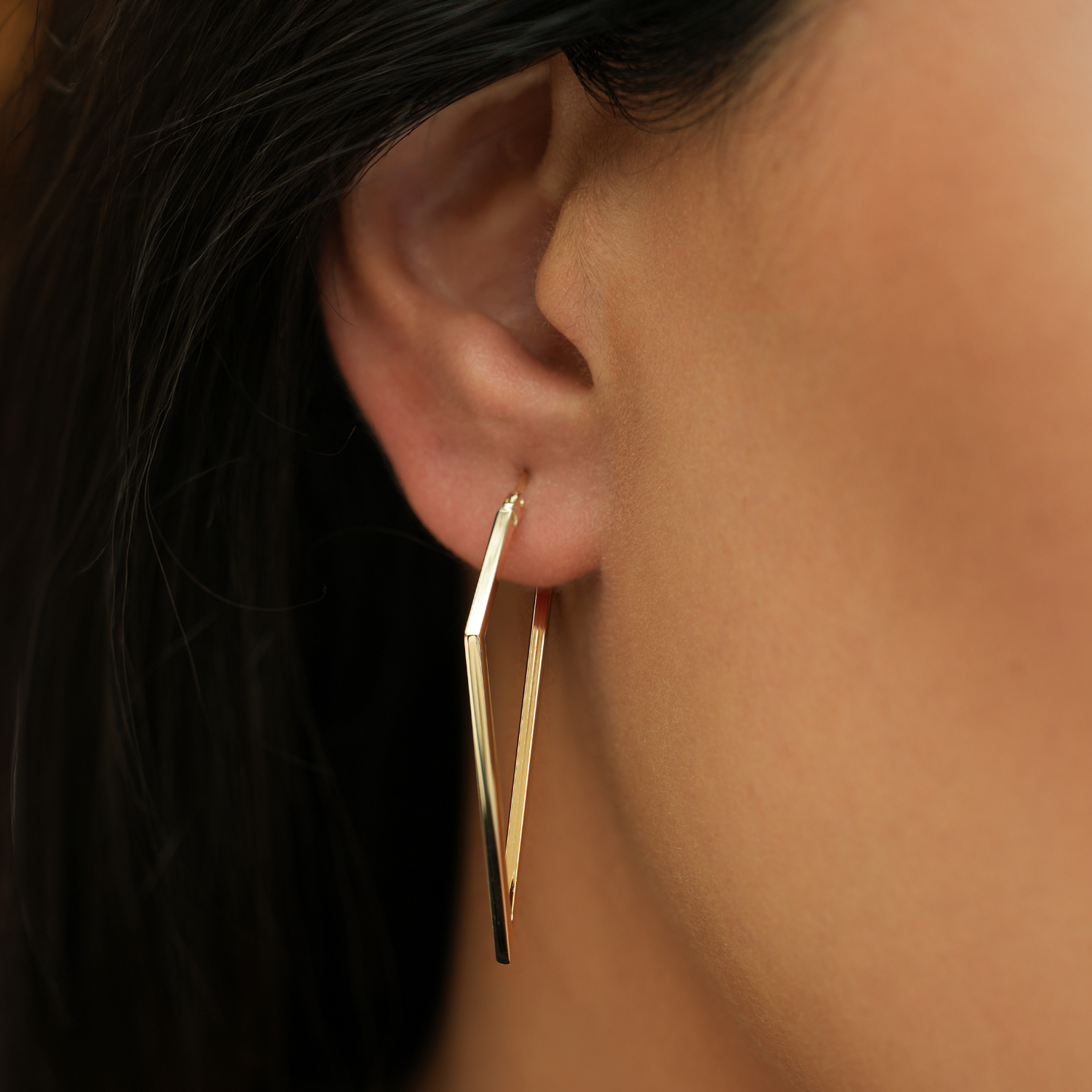 Howard 14K Yellow Gold Diamond-Shaped Hoop Earrings