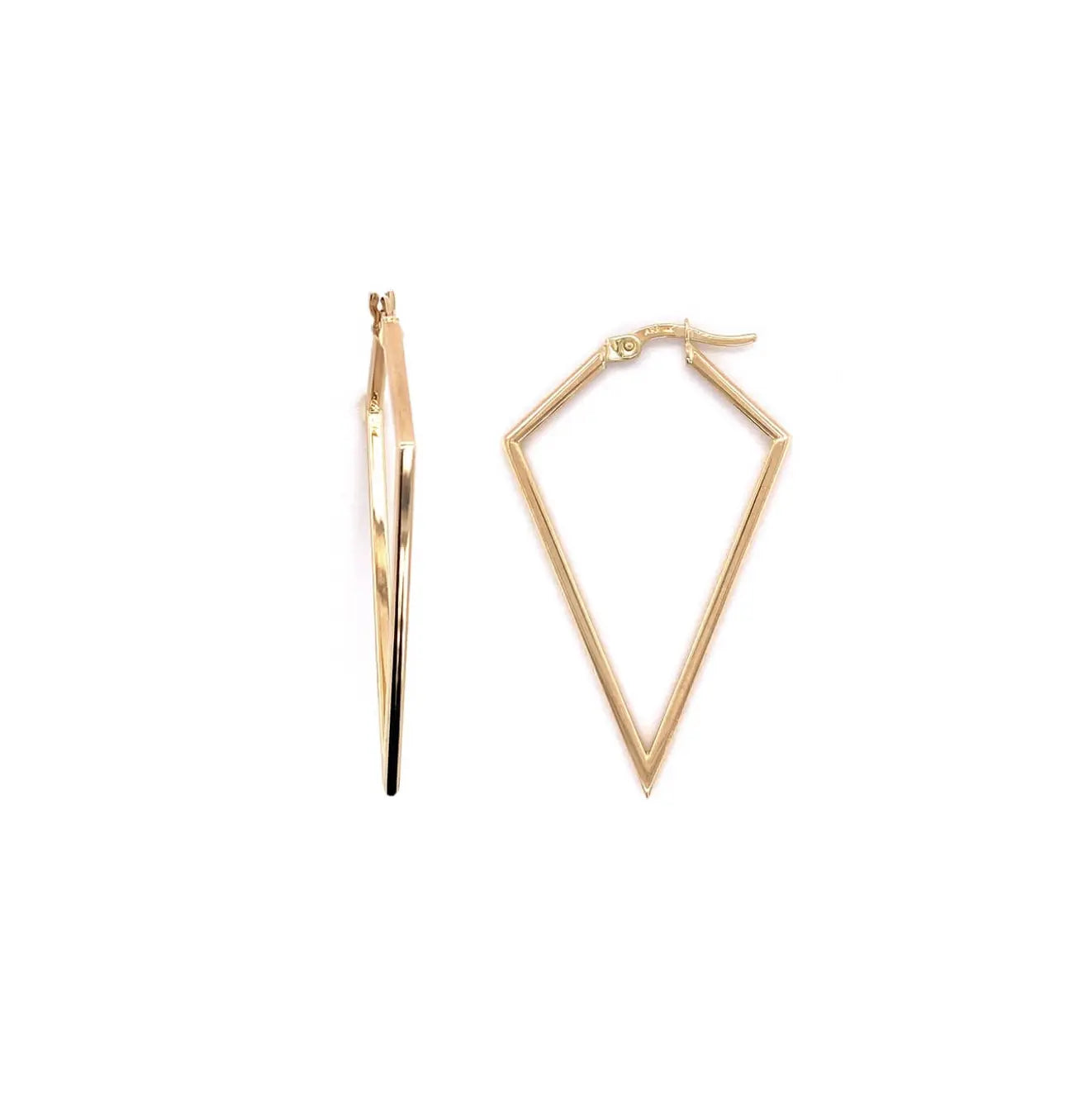 Video Thumbnail: Howard Yellow Gold Geometric Hoop Earrings - Howard 14k Yellow Gold Diamond-shaped Hoop Earrings