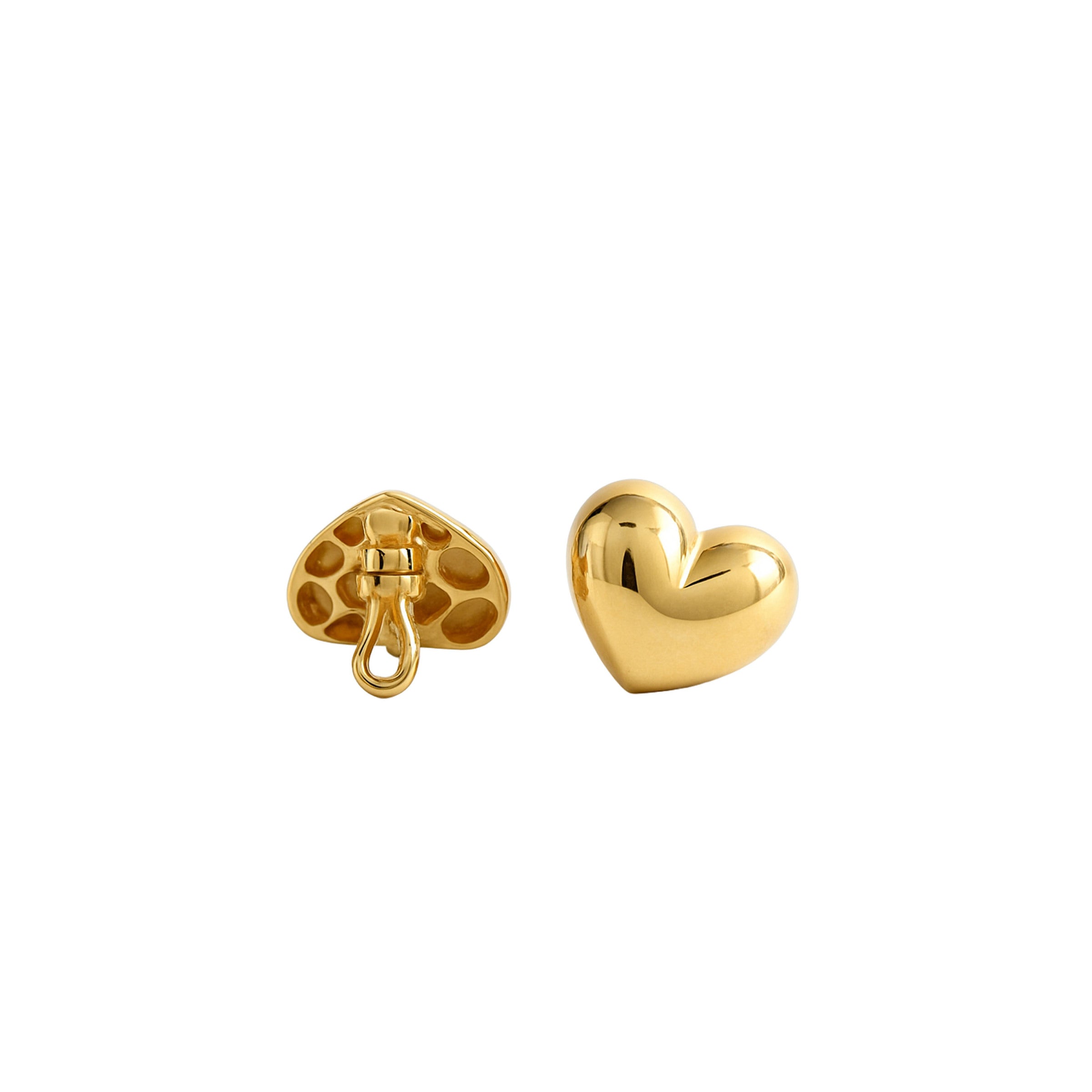 Video Thumbnail: Howard Yellow Gold Puffed Heart Stud Earrings 8487 - Howard 14k Yellow Gold Puffed Heart Stud Earrings