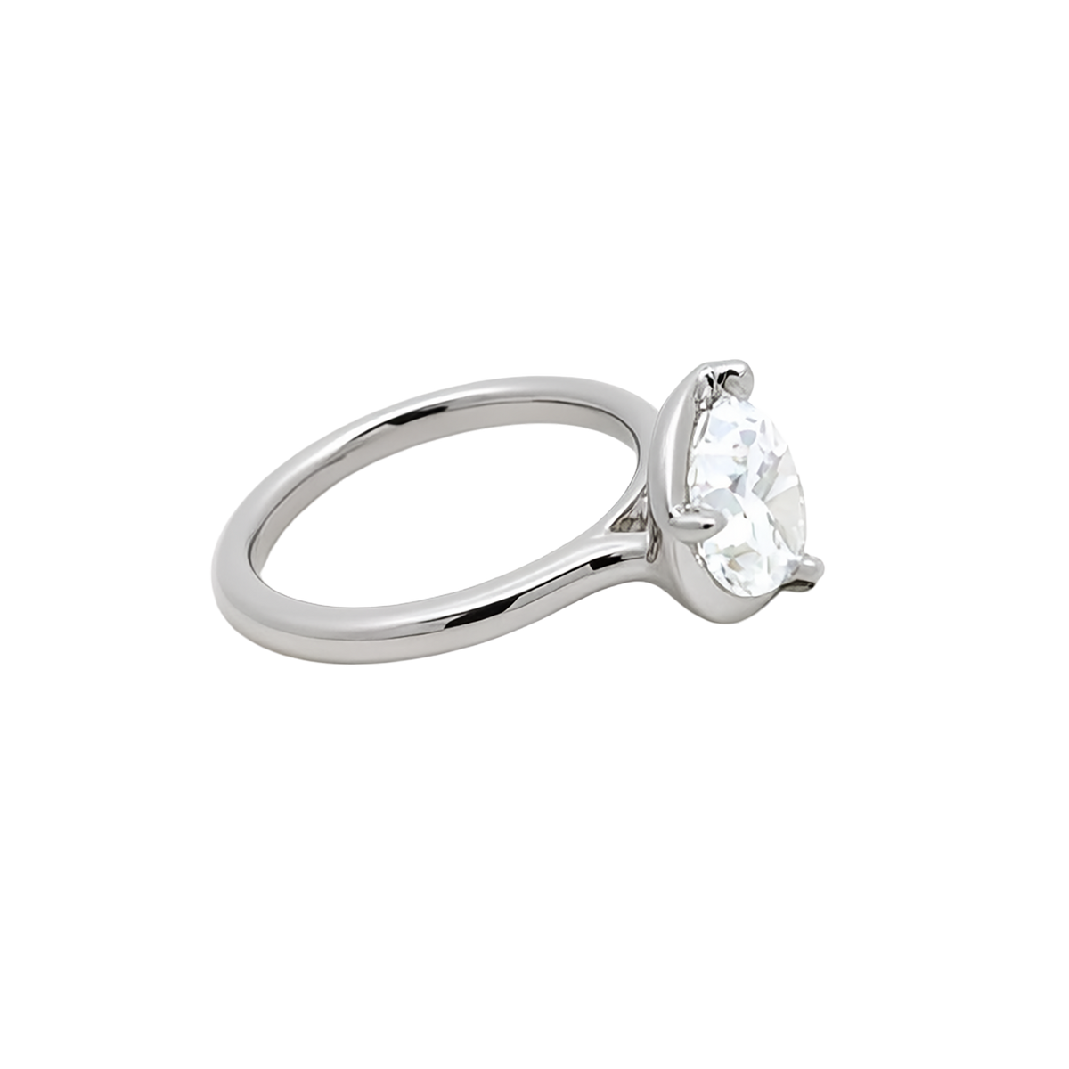 Howard Platinum Angled Solitaire Ring with 2.80ct Pear VS2 F