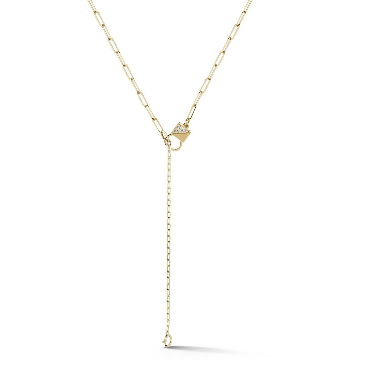 Jade Trau 18K Yellow Gold 18" Beatrix Lariat Necklace 0.21ctw