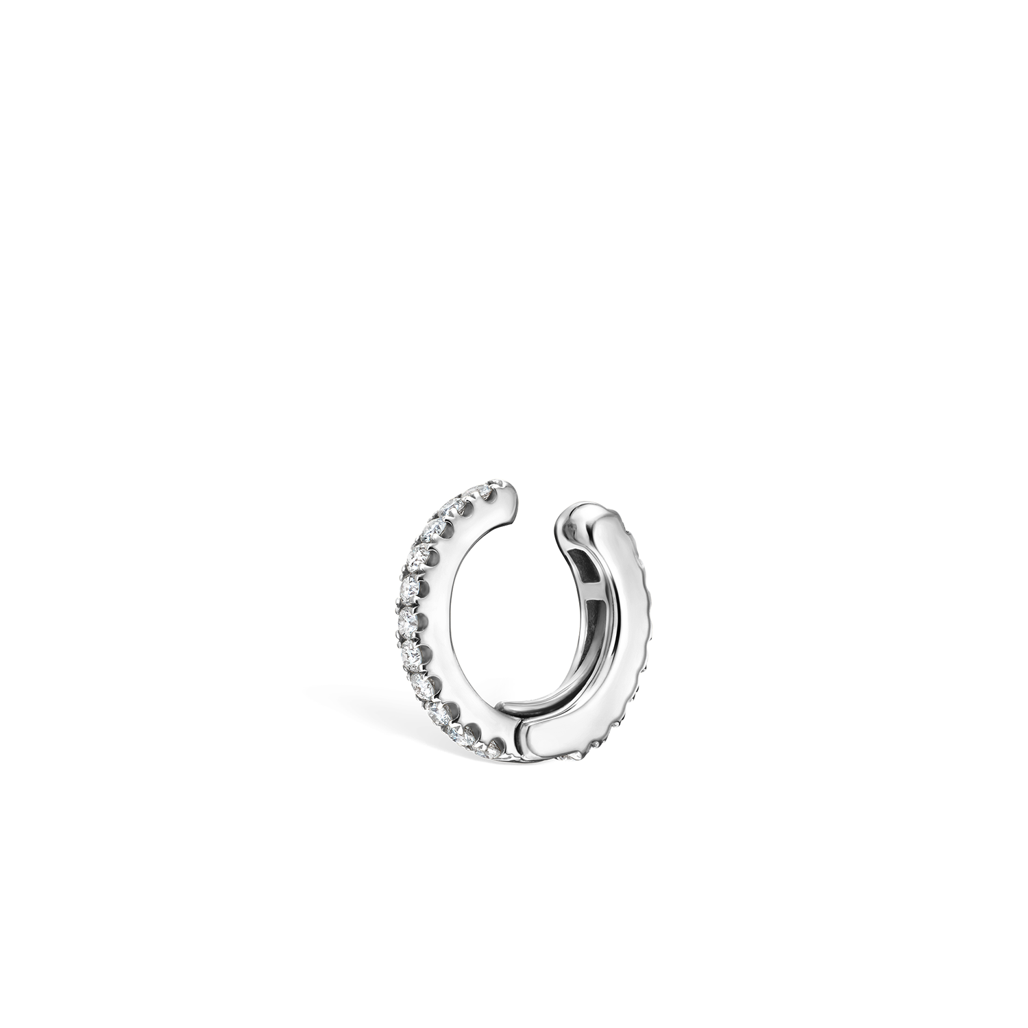 18K White Gold Diamond Eternity Tash Cuff Earring