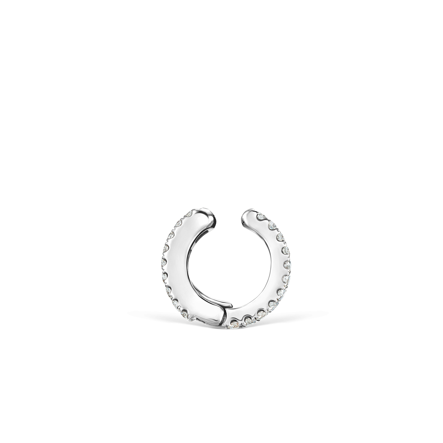18K White Gold Diamond Eternity Tash Cuff Earring