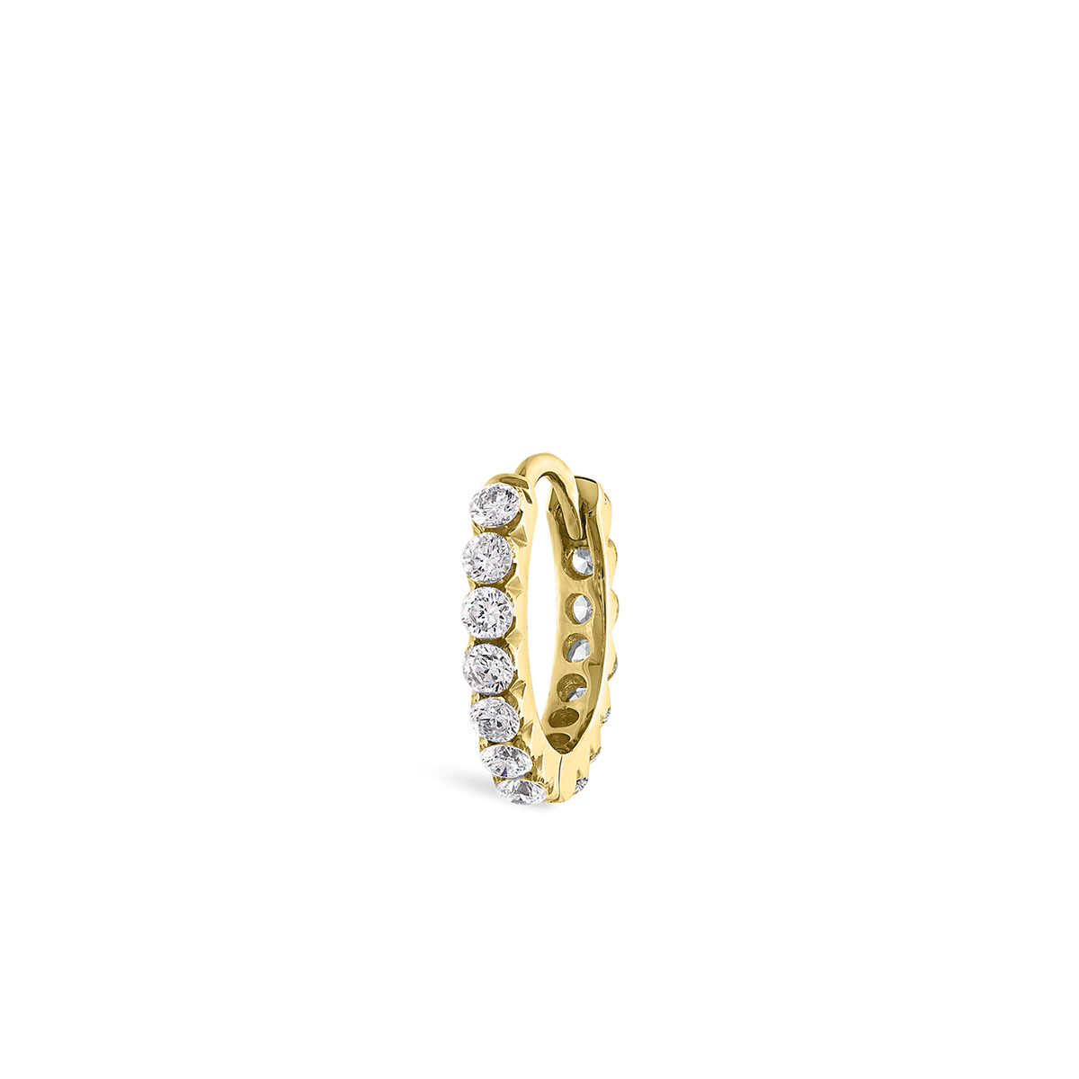 Maria Tash 18K Yellow Gold Invisible Set Diamond Eternity Hoop Earring 8mm