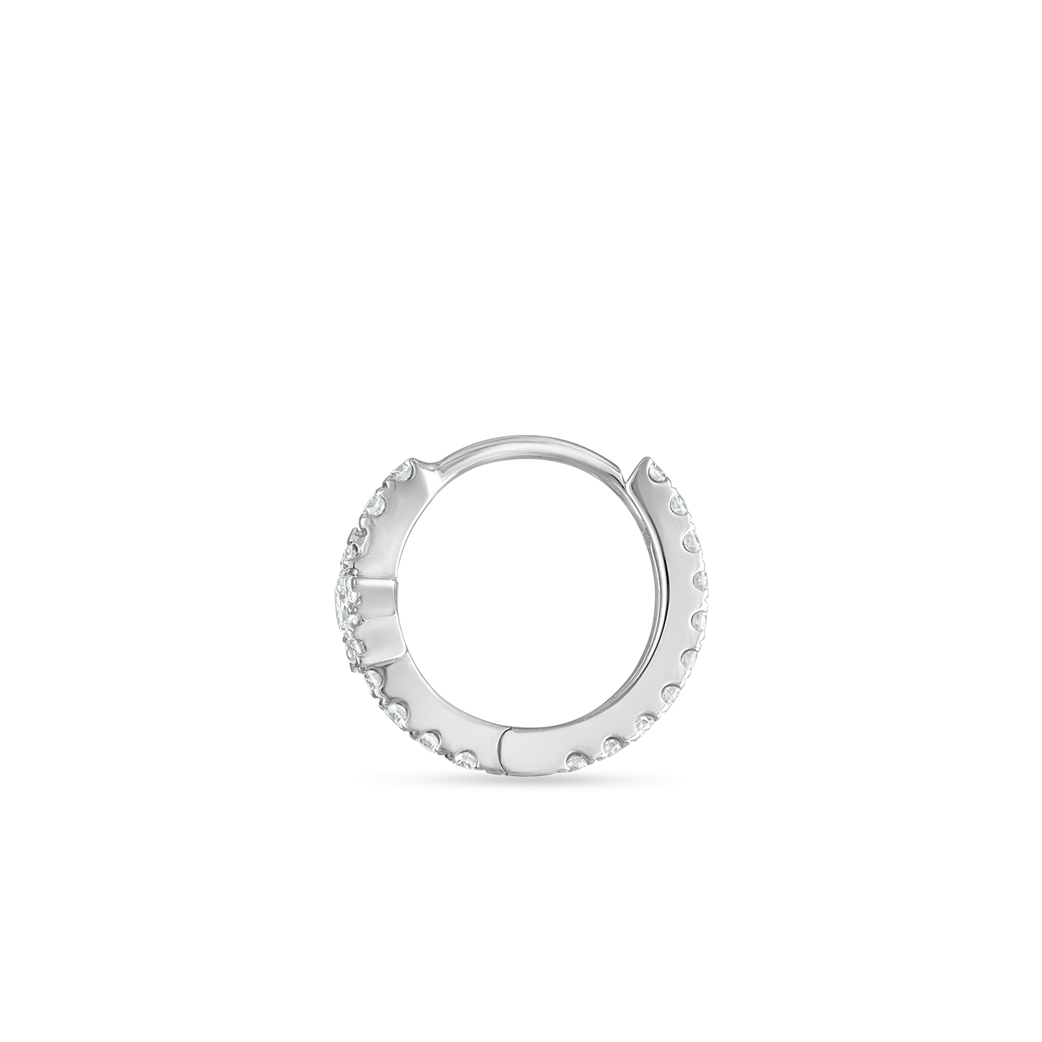 18K White Gold Diamond Star Eternity Hoop Earring