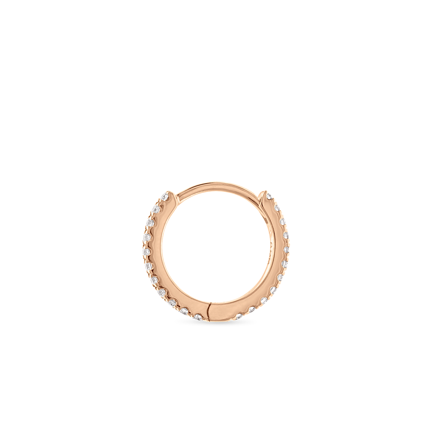 18K Rose Gold 8mm Diamond Eternity Hoop Earring