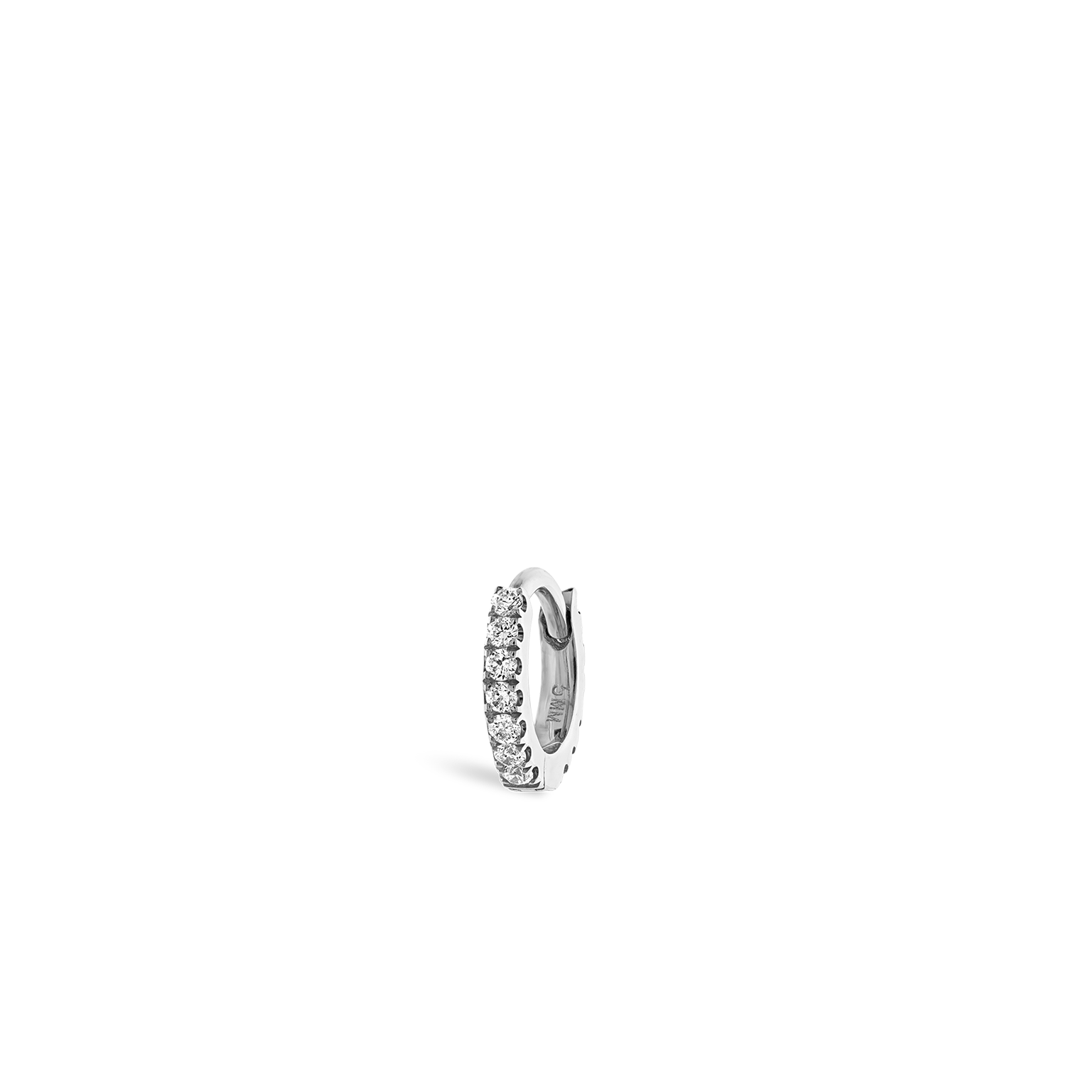 18K White Gold 5mm Diamond Eternity Hoop Earring