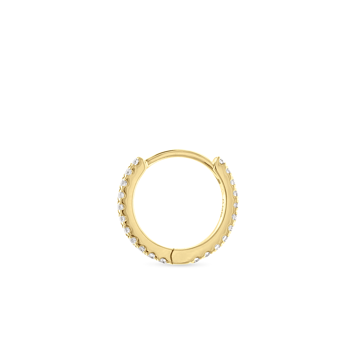 18K Yellow Gold 8mm Diamond Eternity Hoop Earring