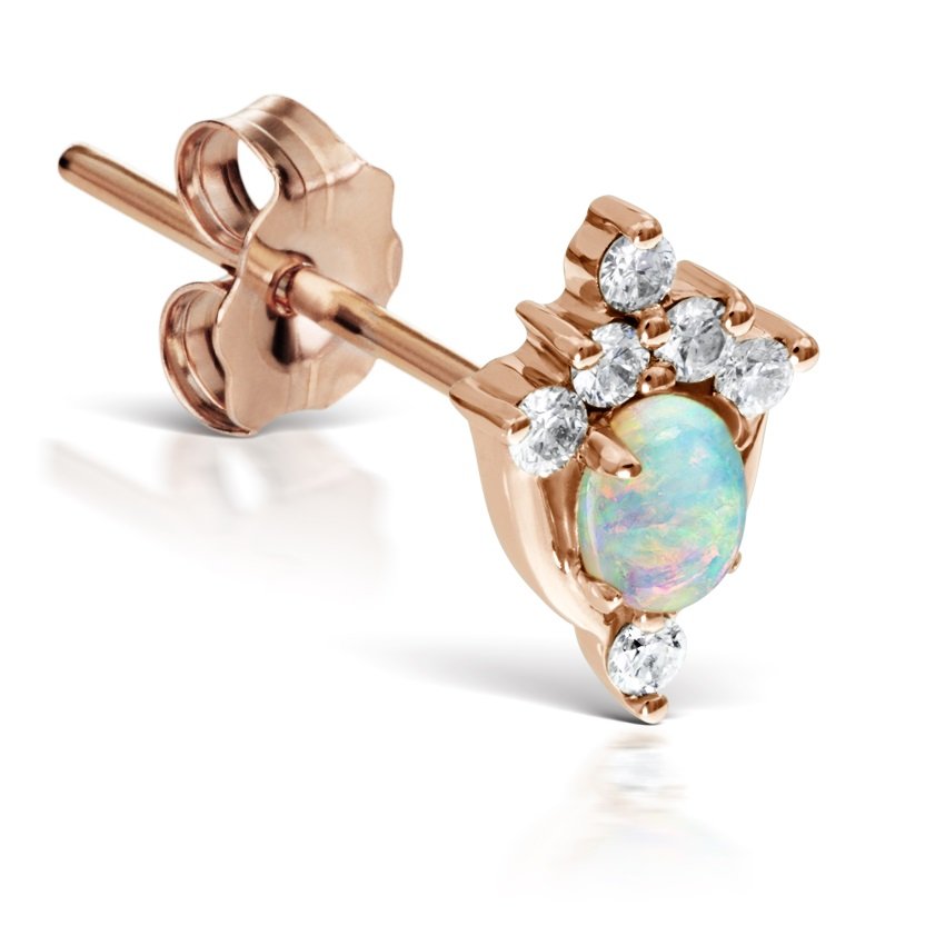 Maria Tash Gold Opal & Diamond MT Tiara Earstud