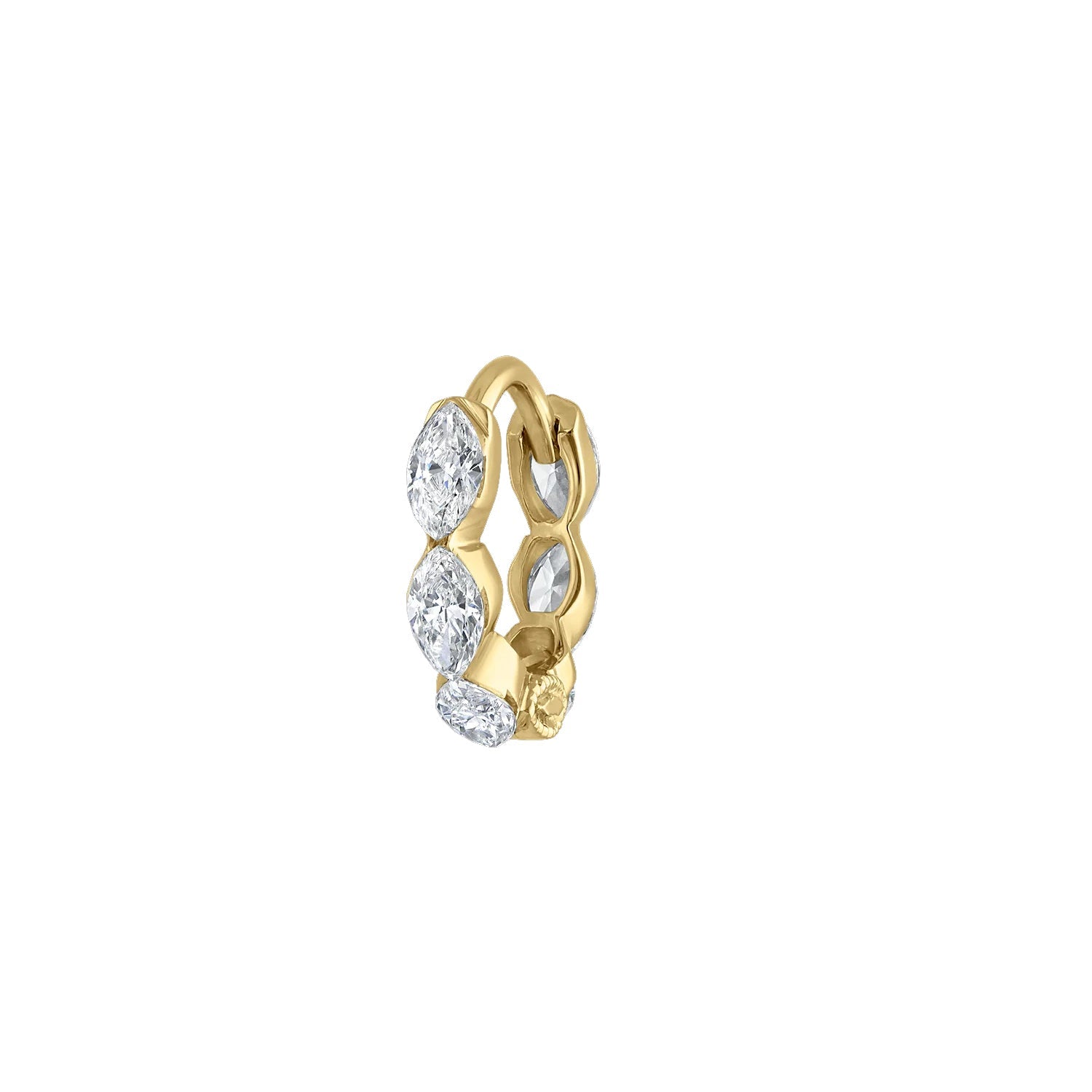 Maria Tash 18K Gold Diamond Marquise Eternity Hoop Earring 6.5mm
