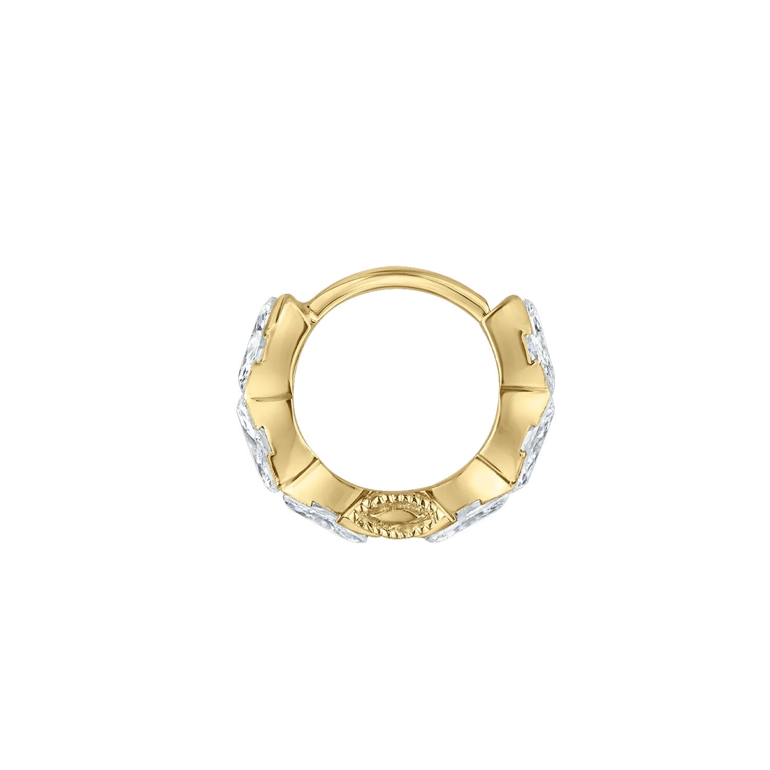 Maria Tash 18K Gold Diamond Marquise Eternity Hoop Earring 6.5mm
