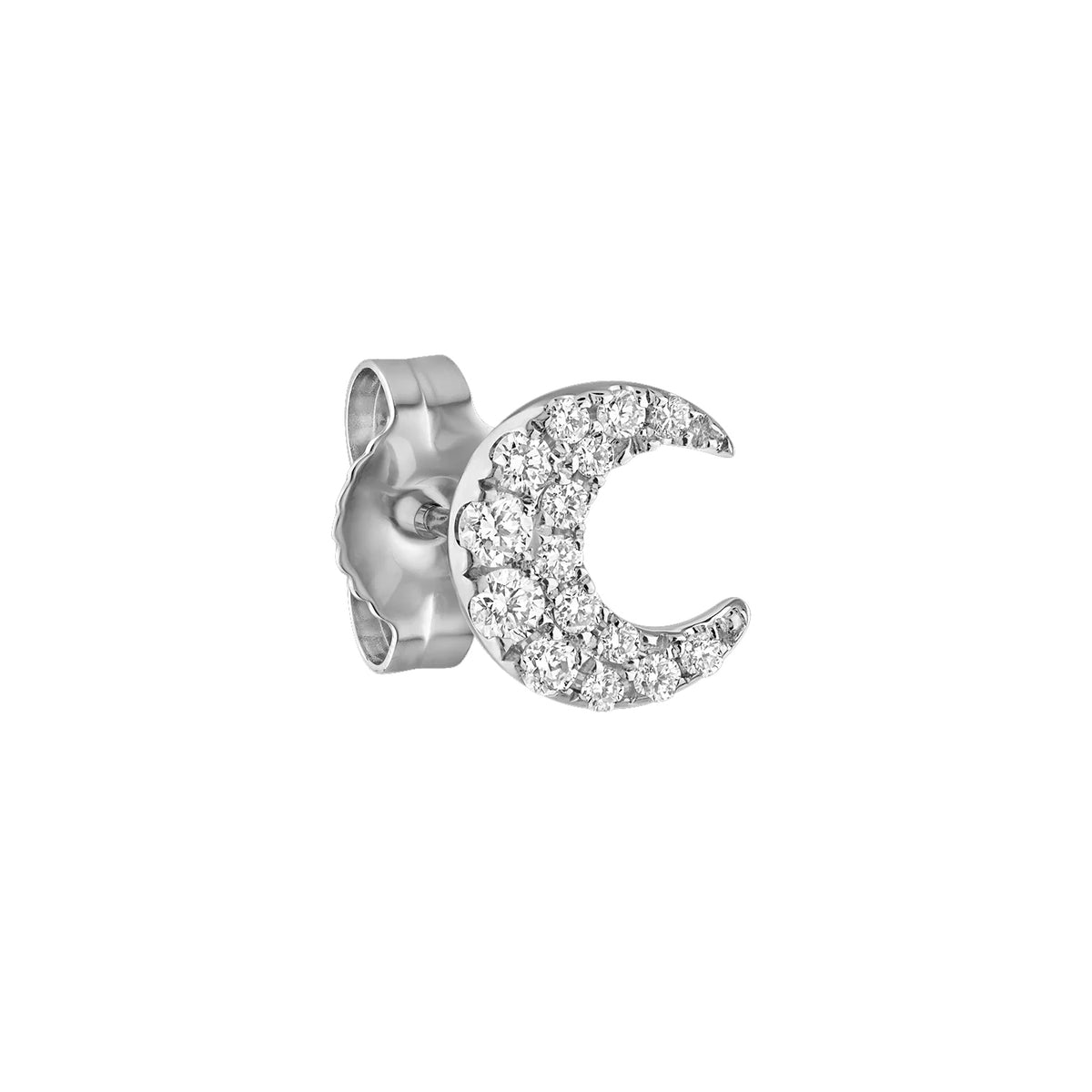 Maria Tash 18K Gold Diamond Moon Stud Earring 5.5mm