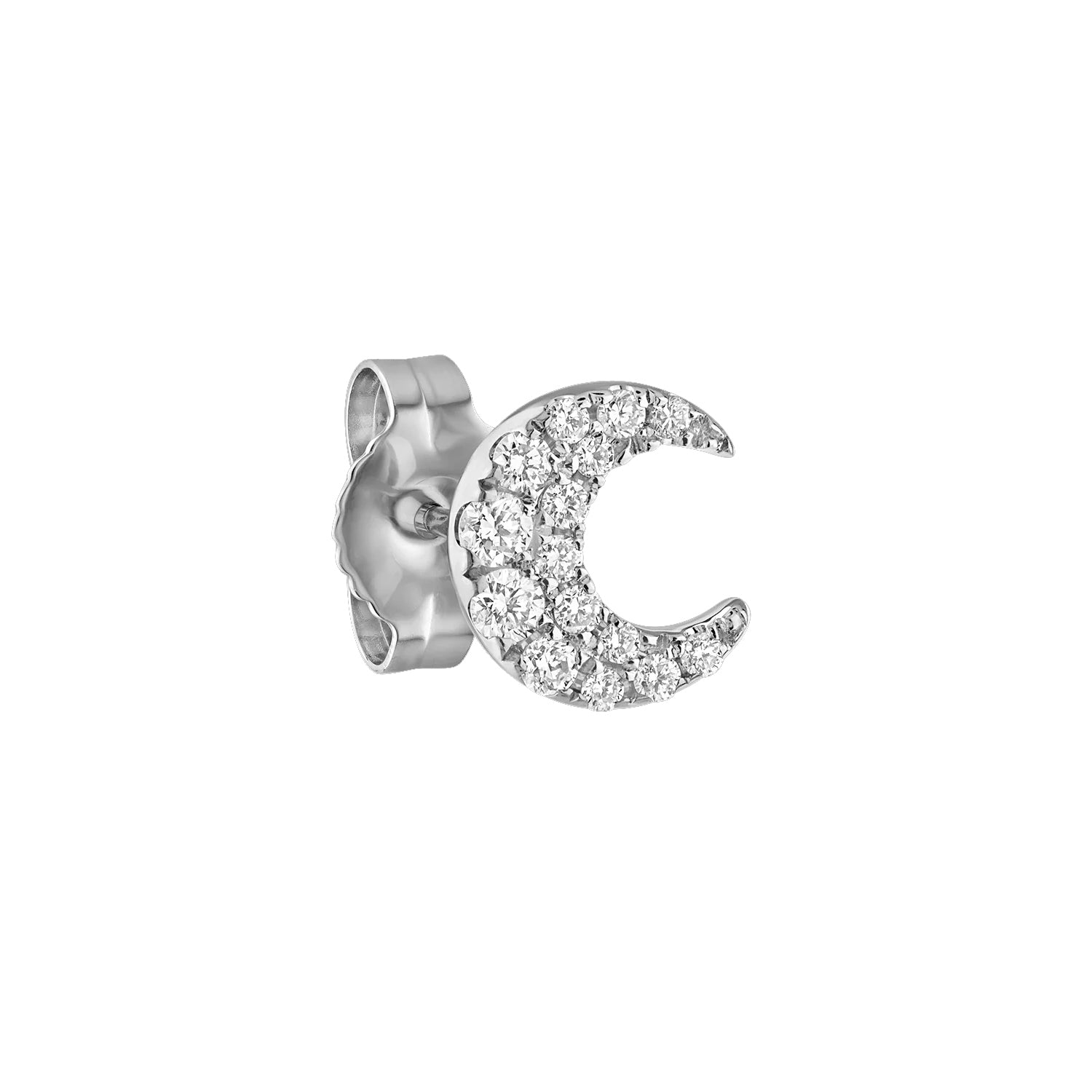 Video Thumbnail: Maria Tash Gold Diamond Moon Stud Earring 5 - Maria Tash 18k Gold Diamond Moon Stud Earring 5.5mm