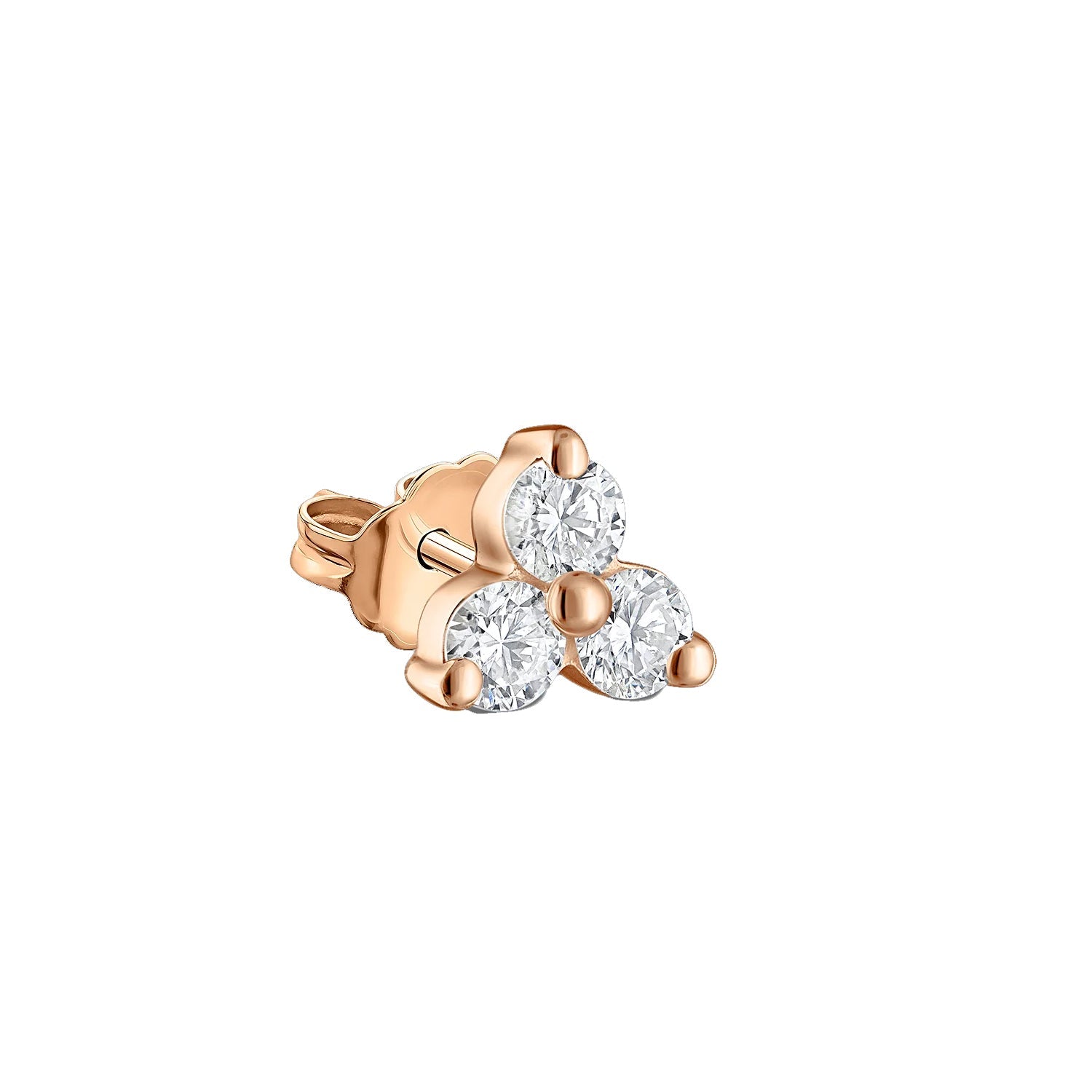 Video Thumbnail: Maria Tash Diamond Trinity Stud Earring 4 9727 - Maria Tash 18k Rose Gold Diamond Trinity Stud Earring 4.5mm