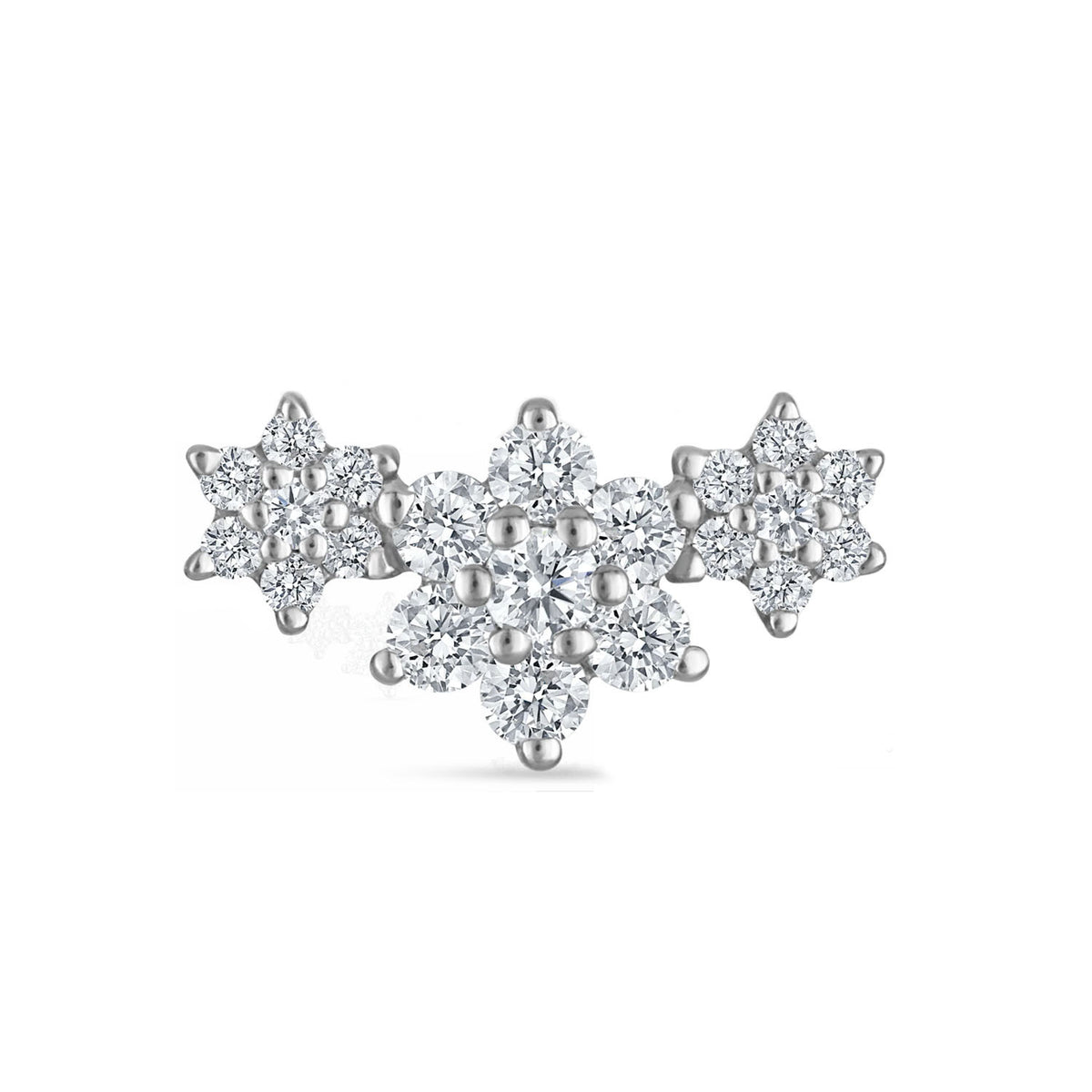 Maria Tash Gold Diamond Three Flower Garland Earstud