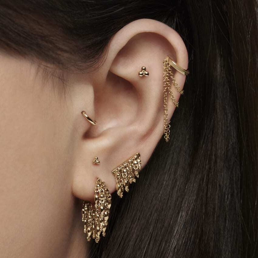 Video Thumbnail: Maria Tash White Gold Three Ball Trinity Stud Earring 4773 - Maria Tash 14k White Gold Three Ball Trinity Stud Earring 3.5mm