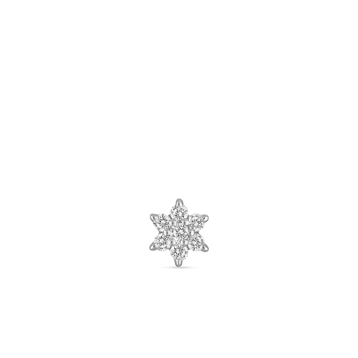 Video Thumbnail: Maria Tash Diamond Flower Set in Gold Gold Traditional Butterfly Backing 4 Item Sold Singly White Diamond 0 Diamond G Style Efld Wg - 18k White Gold Diamond Flower Stud Earring