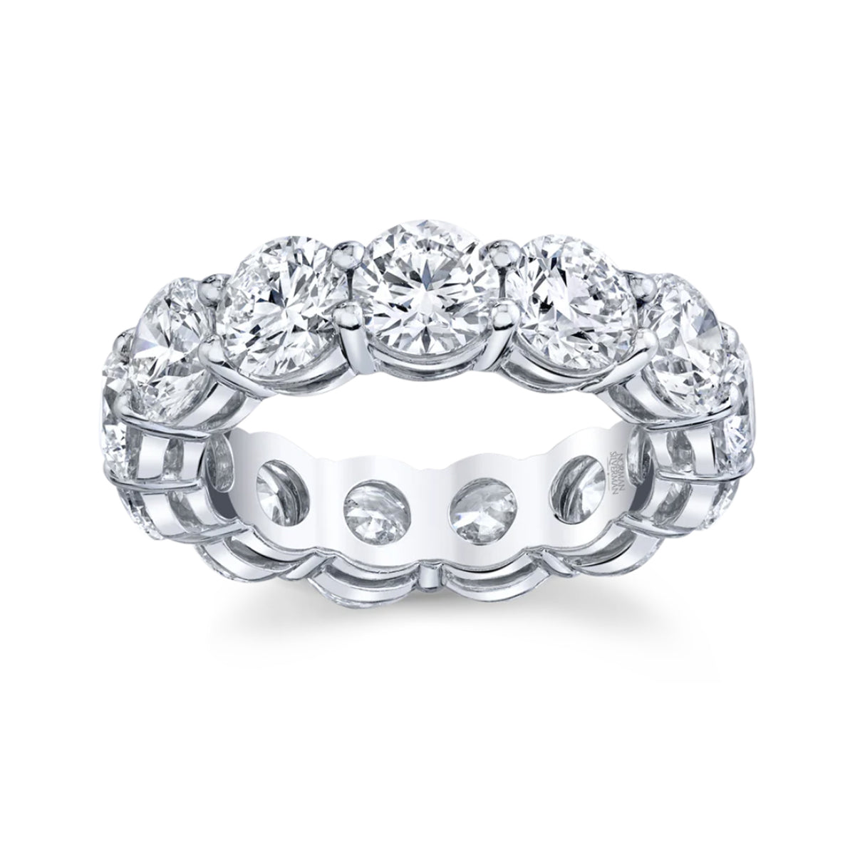 Norman Silverman Platinum Round Diamond Eternity Band 7.24ctw