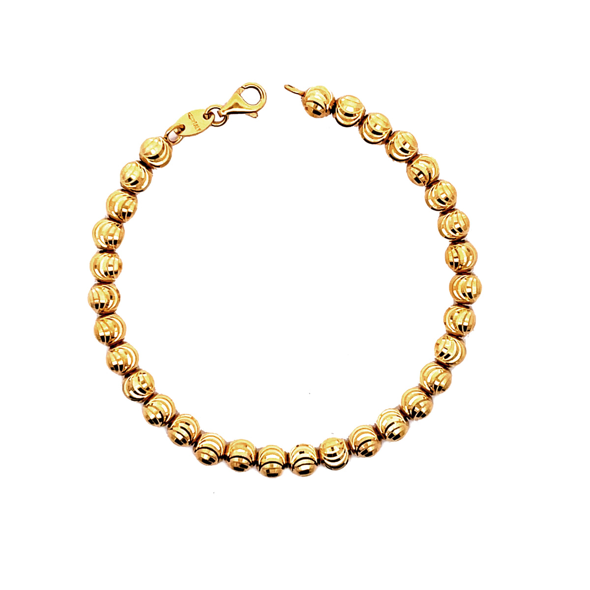 Video Thumbnail: One Yellow Gold Moon Bead Bracelet - Howard 14k Yellow Gold Moon Bead Bracelet