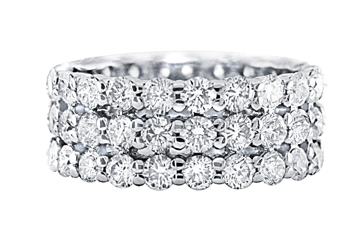 Three Row Diamond Anniversary Ring