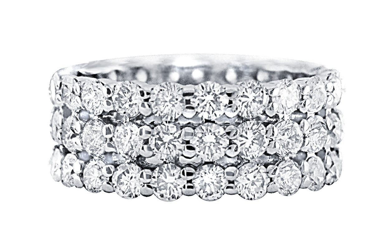 Three Row Diamond Anniversary Ring