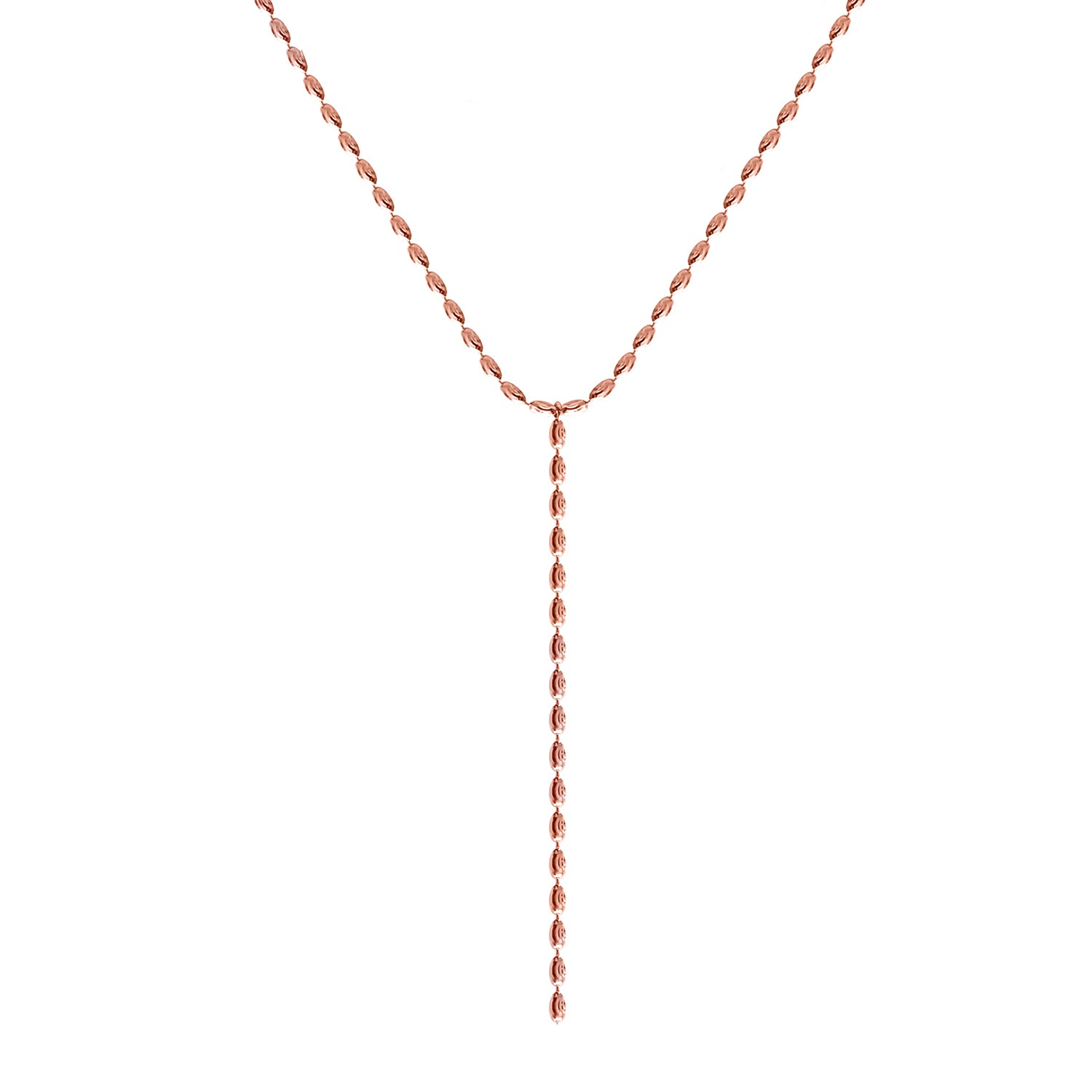Rose Gold Ovalina Lariat Necklace