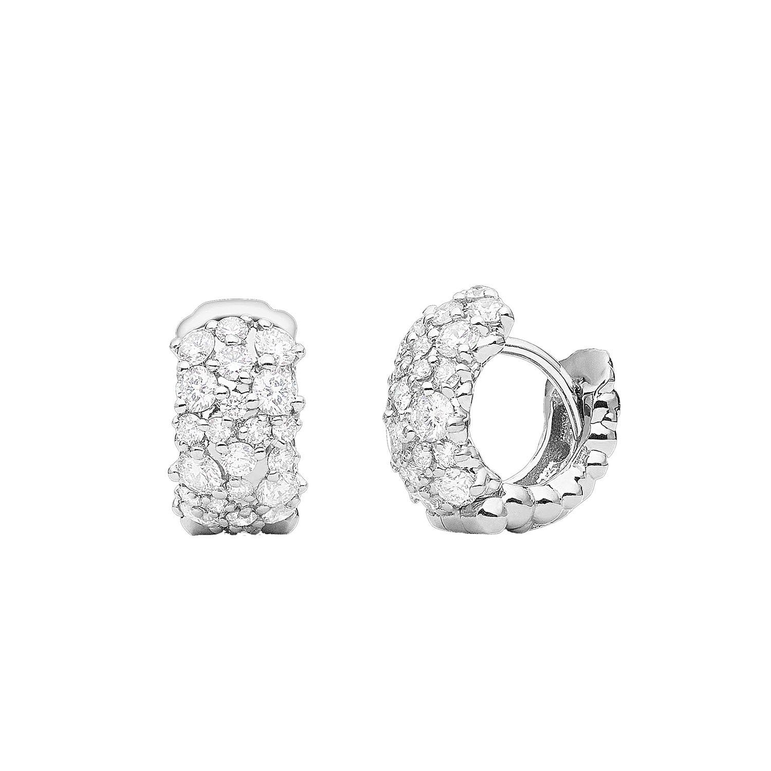 Paul Morelli 18kt White Gold Small Confetti Snap Earrings 0.92ctw