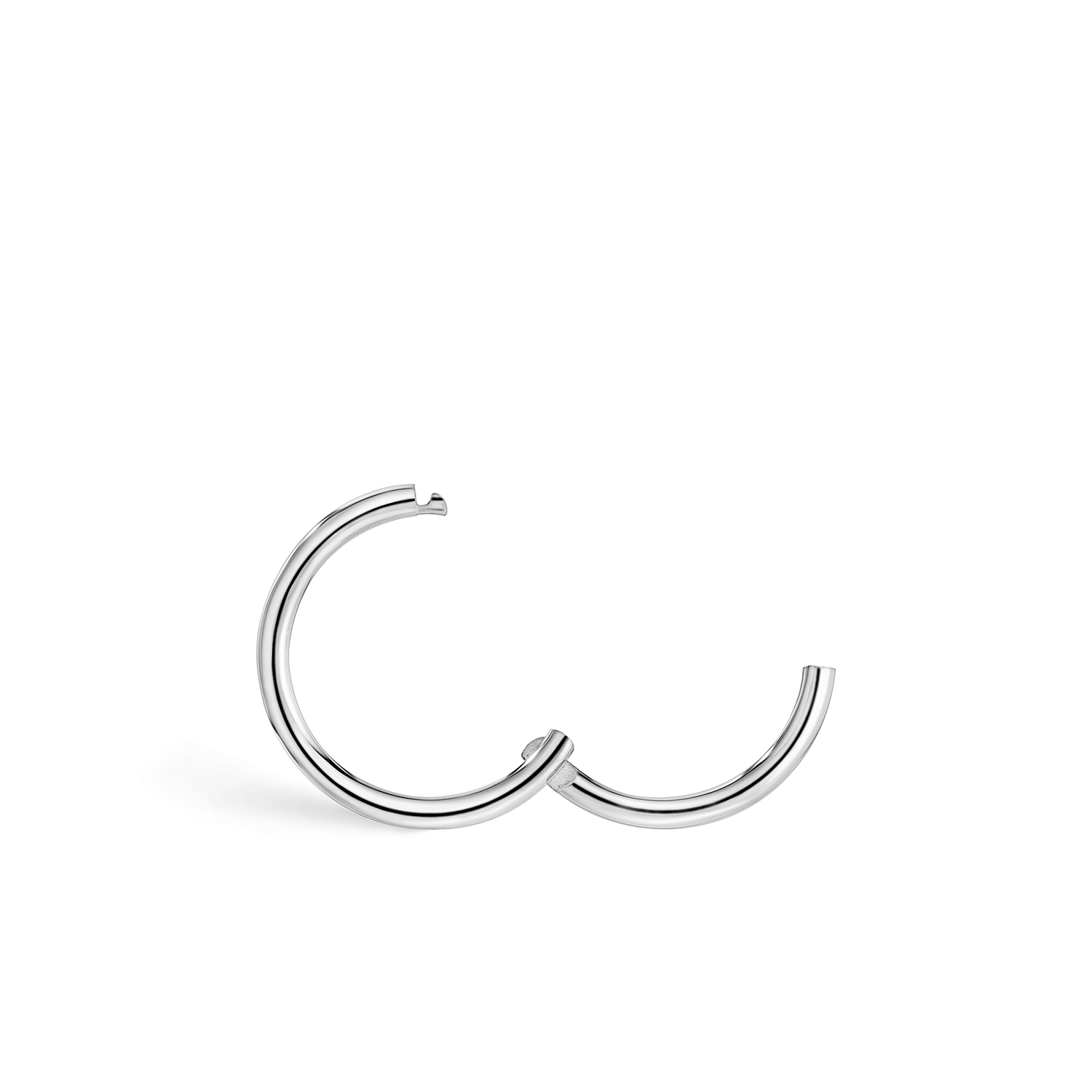 14K White Gold 8mm Plain Hoop Earring