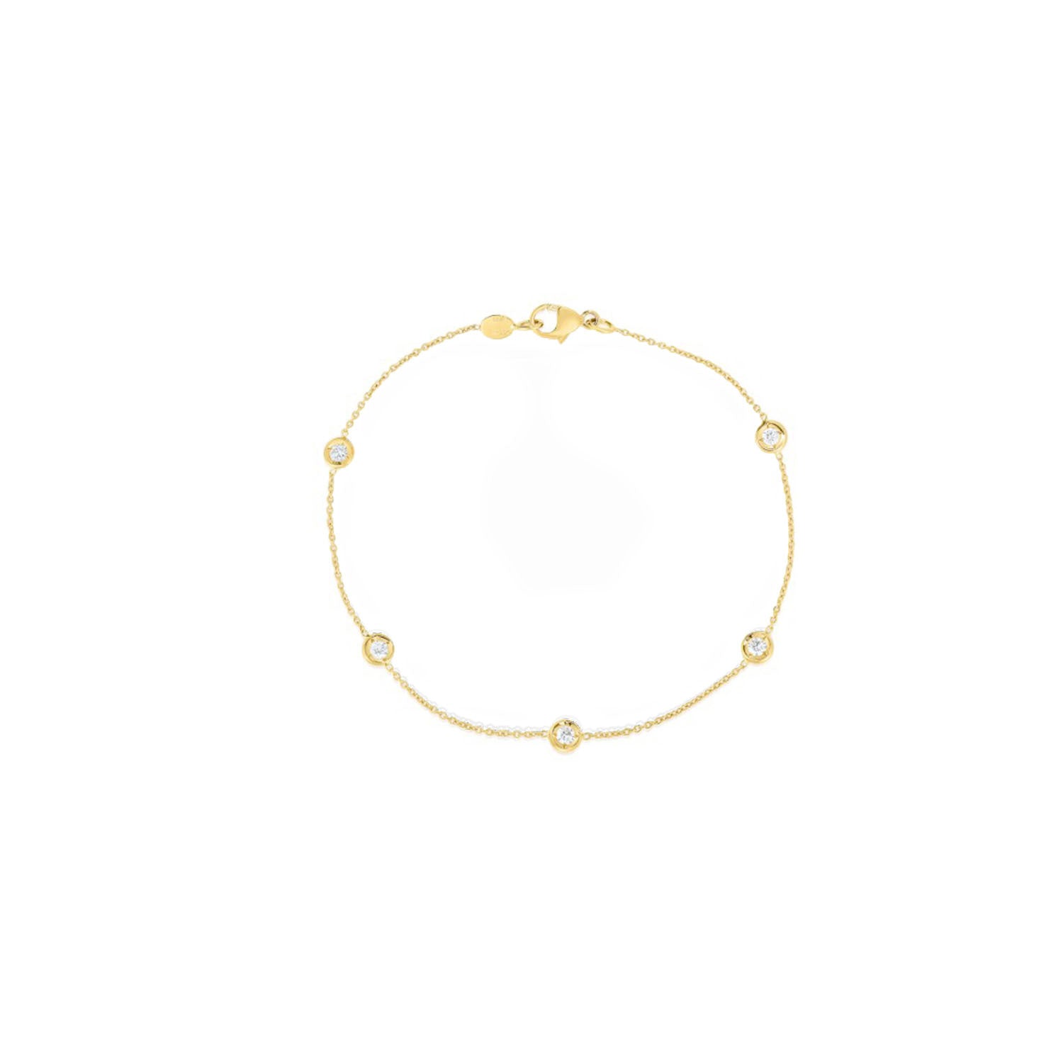 18KY Gold Diamonds by the Inch Five Station Bracelet