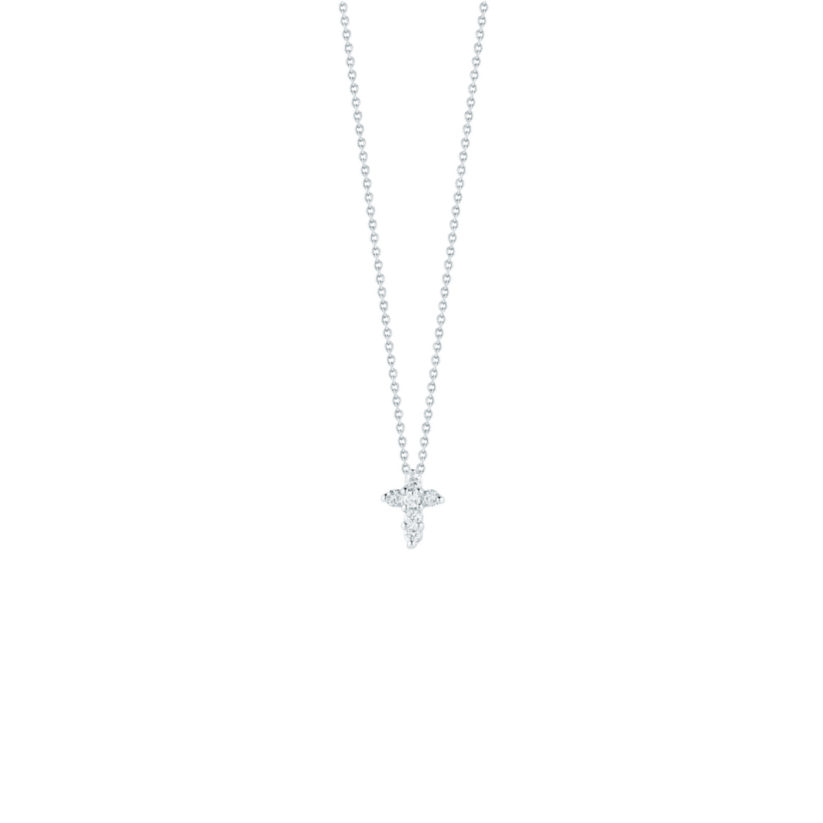Video Thumbnail: Roberto Coin Tiny Treasures White Gold Baby Cross Pendant With Diamonds - 18kw Tiny Treasures Diamond Baby Cross Necklace | Howard