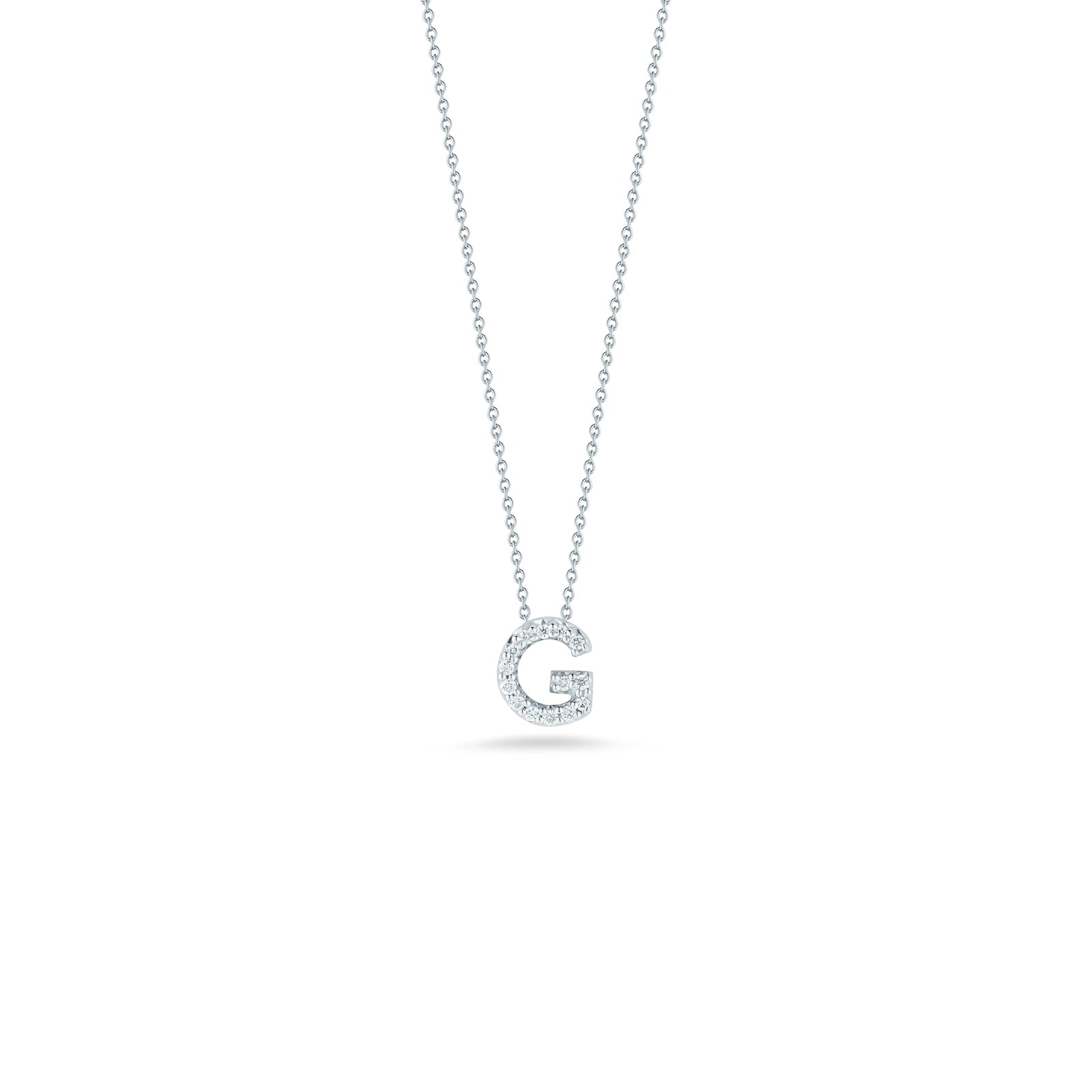 18KW Gold Tiny Treasures Diamond Love Letter "G" Necklace