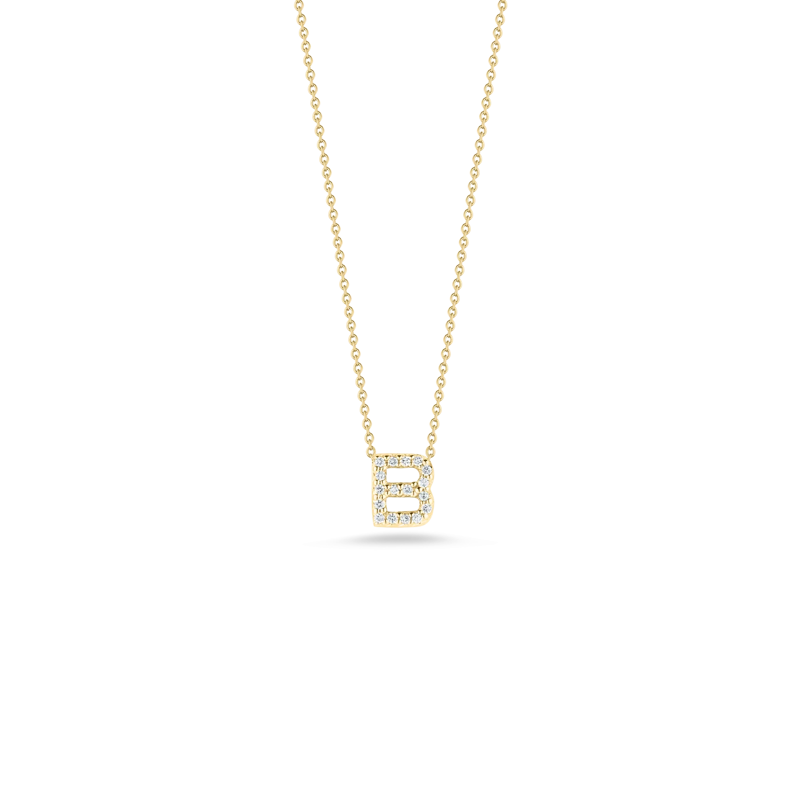 18KY Gold Tiny Treasures Diamond Love Letter "B" Necklace