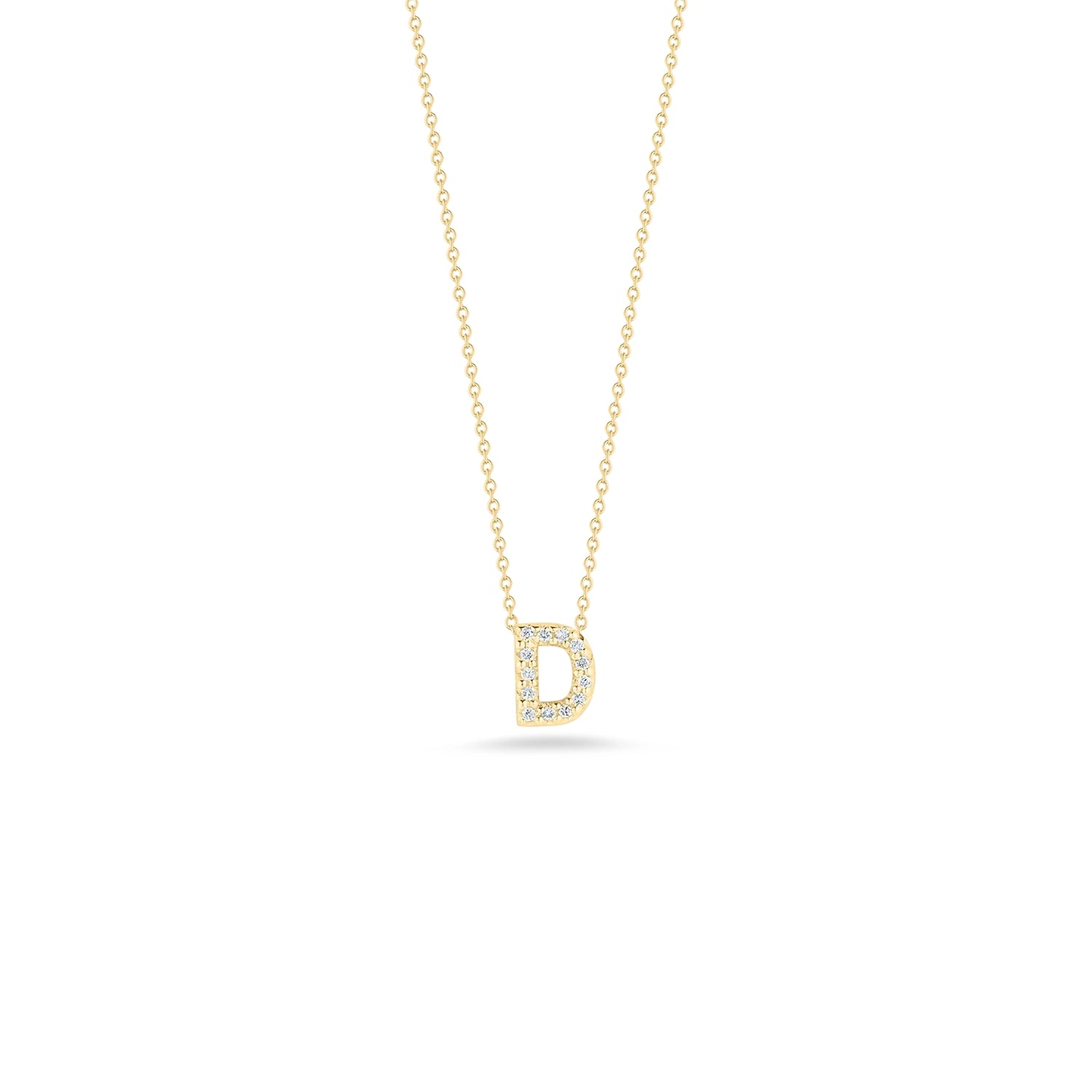 18KY Gold Tiny Treasures Diamond Love Letter "D" Necklace