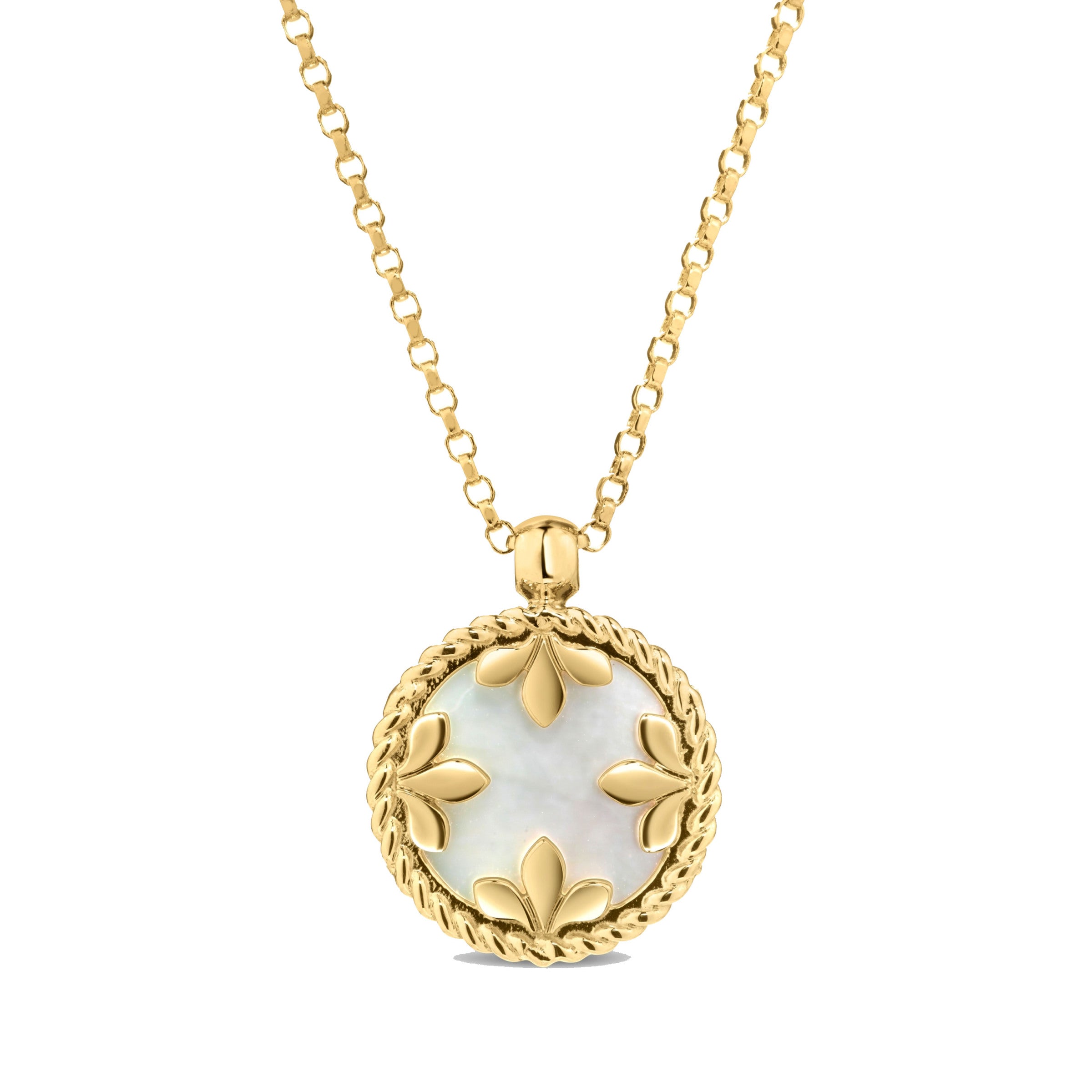 Roberto Coin 18K Gold Venetian Medallions Small Pendant Necklace 12mm