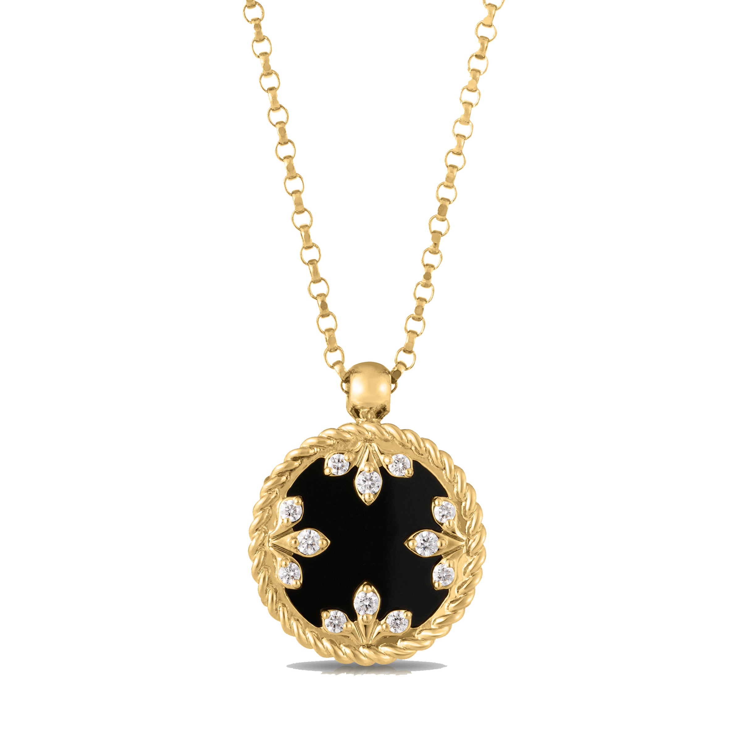 Video Thumbnail: Roberto Coin Gold Venetian Medallions Small Pendant Necklace - Roberto Coin 18k Gold Venetian Medallions Small Pendant Necklace 12mm