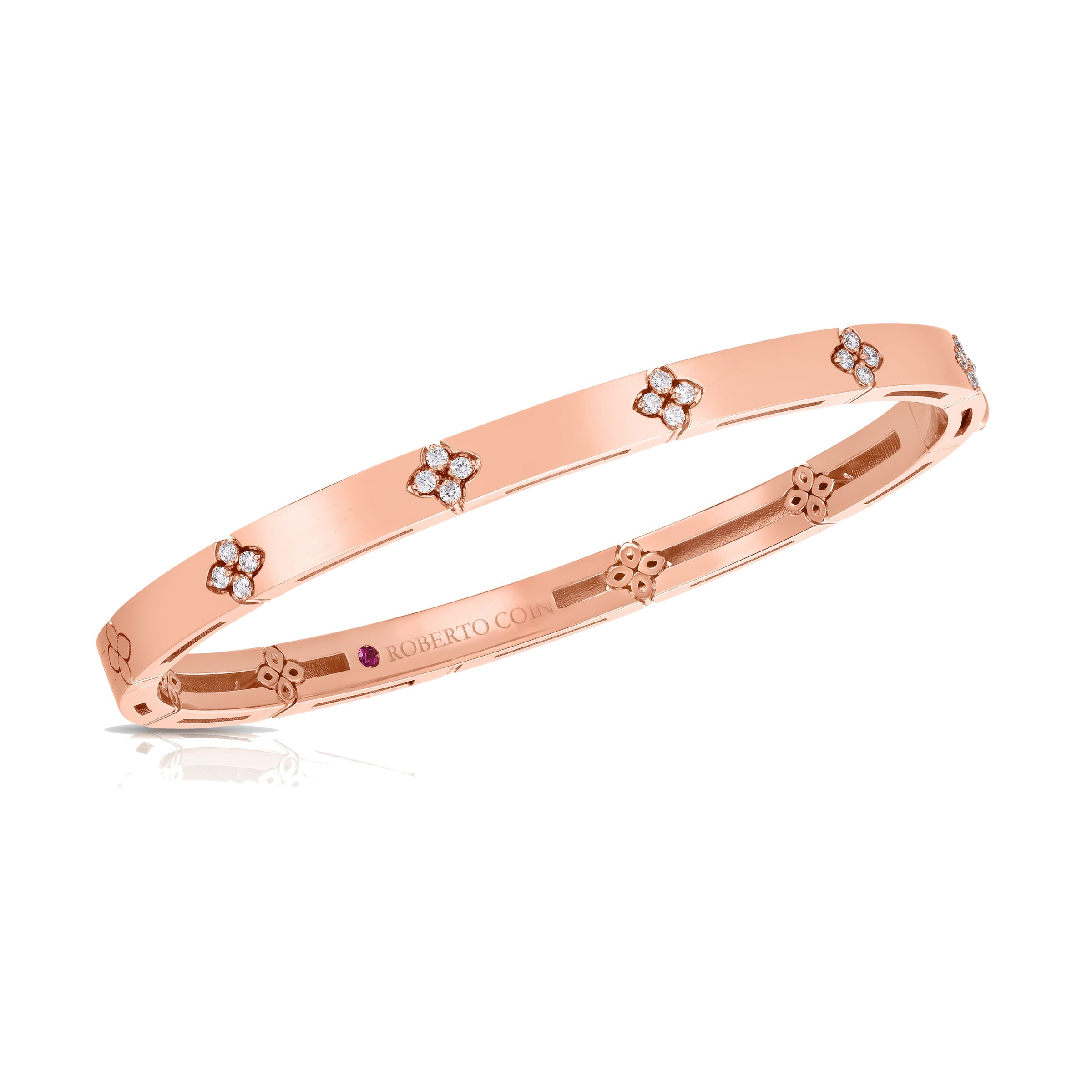Video Thumbnail: Roberto Coin Rose Gold Love in Verona Accent Bangle 0 - Roberto Coin 18k Rose Gold Love in Verona Accent Bangle 0.15ctw