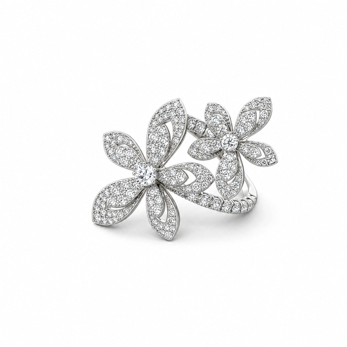 Roberto Coin 18K White Gold Diamond Tiare Ring 2.57ctw