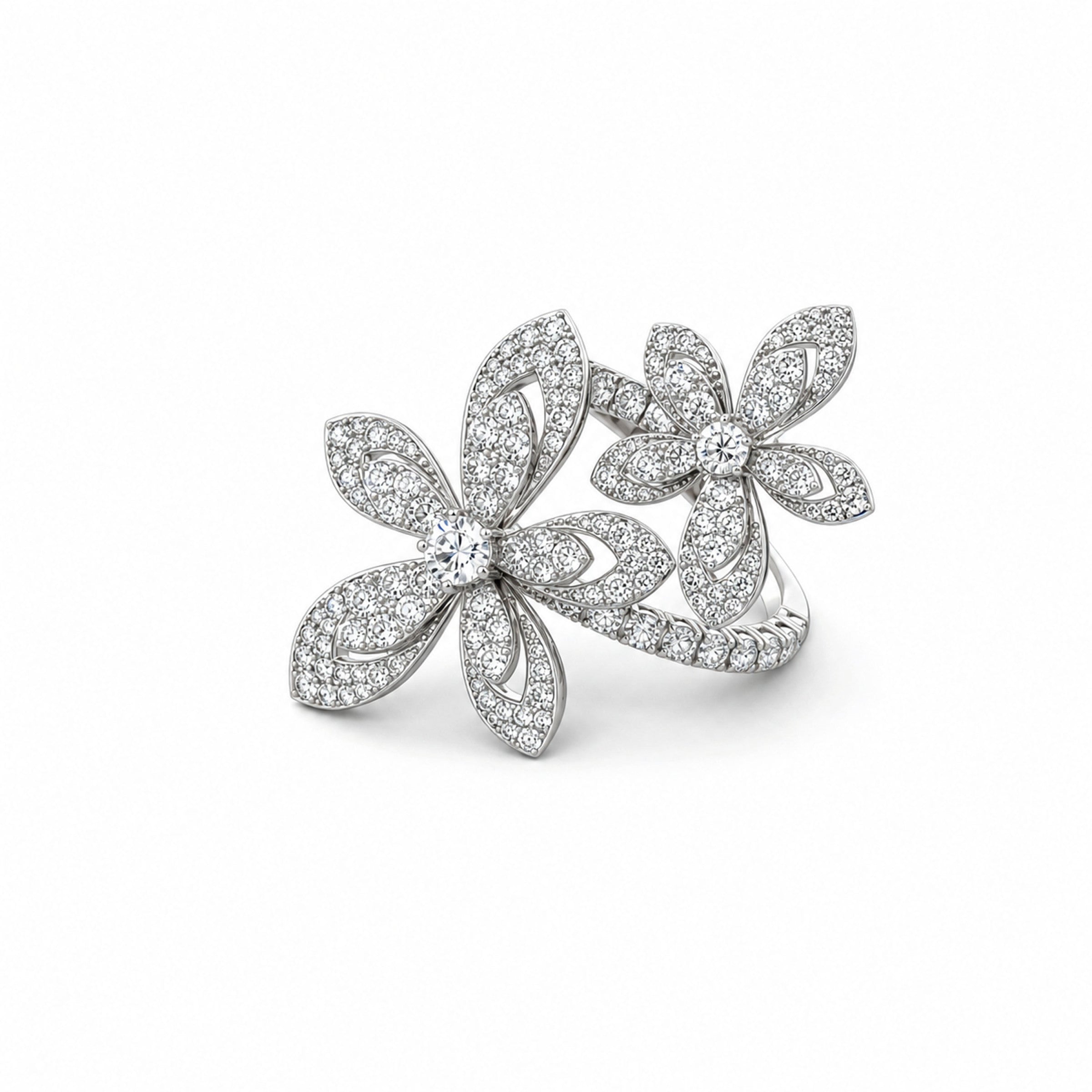 Roberto Coin 18K White Gold Diamond Tiare Ring 2.57ctw