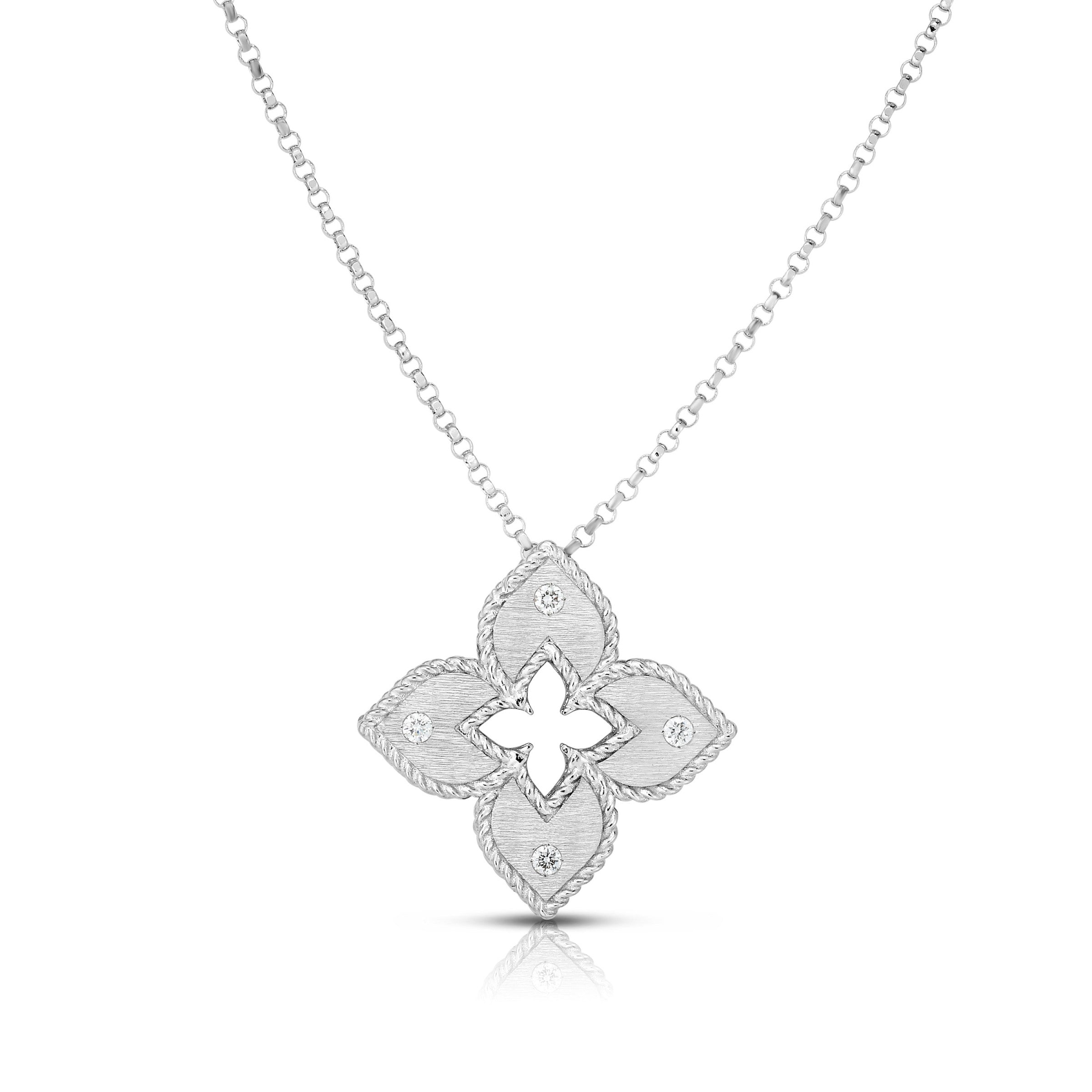 Roberto Coin 18K White Gold Petite Venetian Pendant